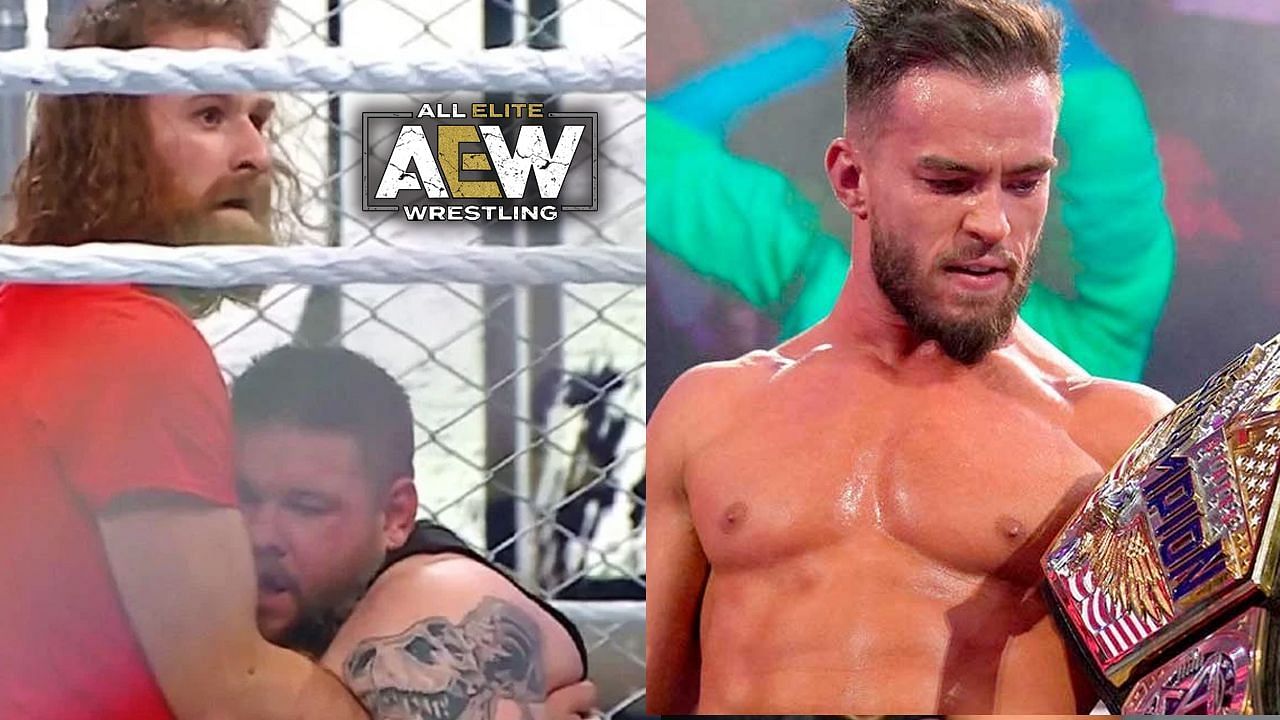 Sami Zayn, Kevin Owens, and Austin Theory.