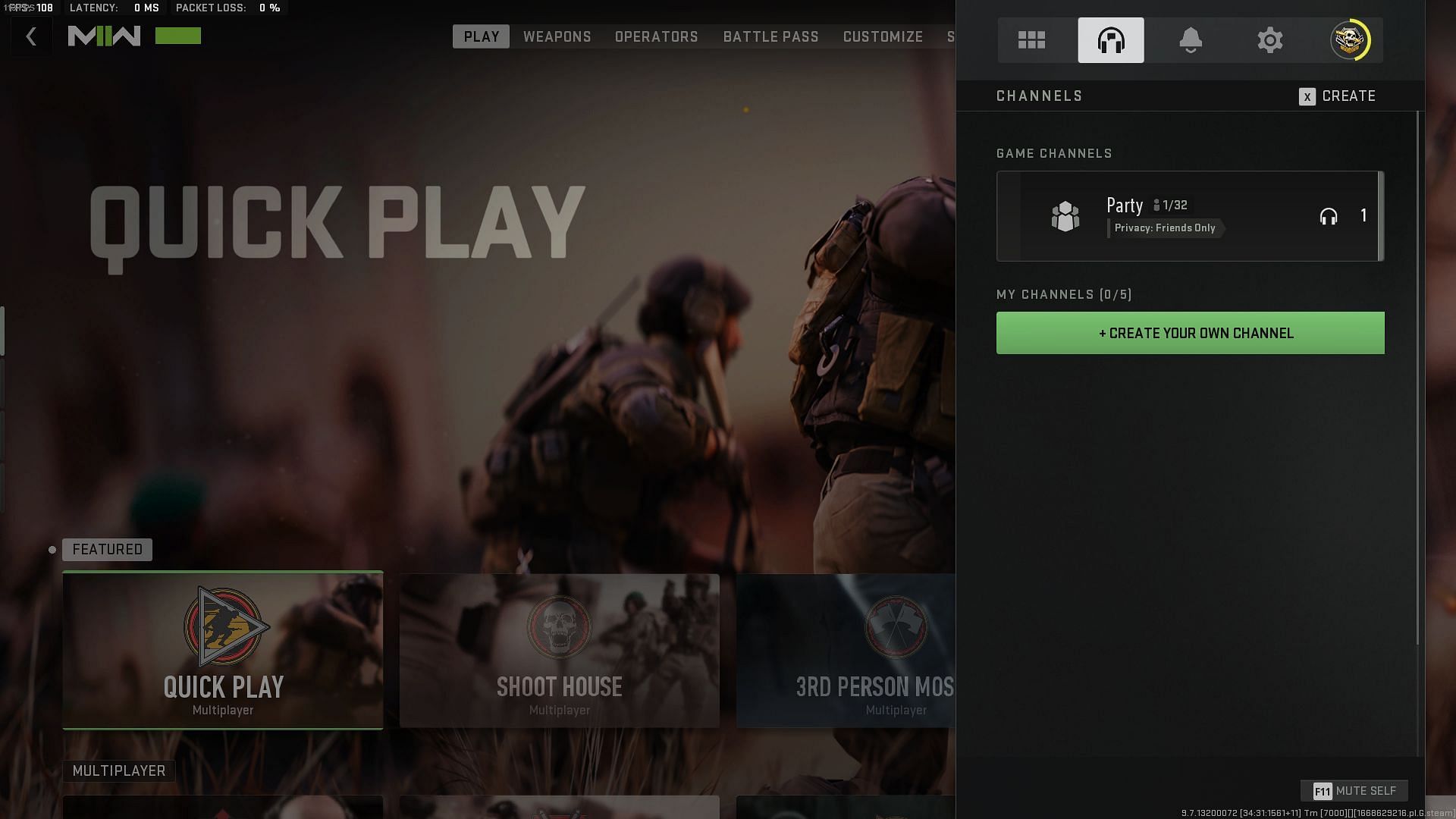 &#039;Create your own channel&#039; option (Image via Activision)