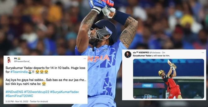 T20 World Cup 2022: "Mumbai lobby is full of chokers" - Fans slam Suryakumar Yadav as he gets out cheaply in 2nd semi-final vs England