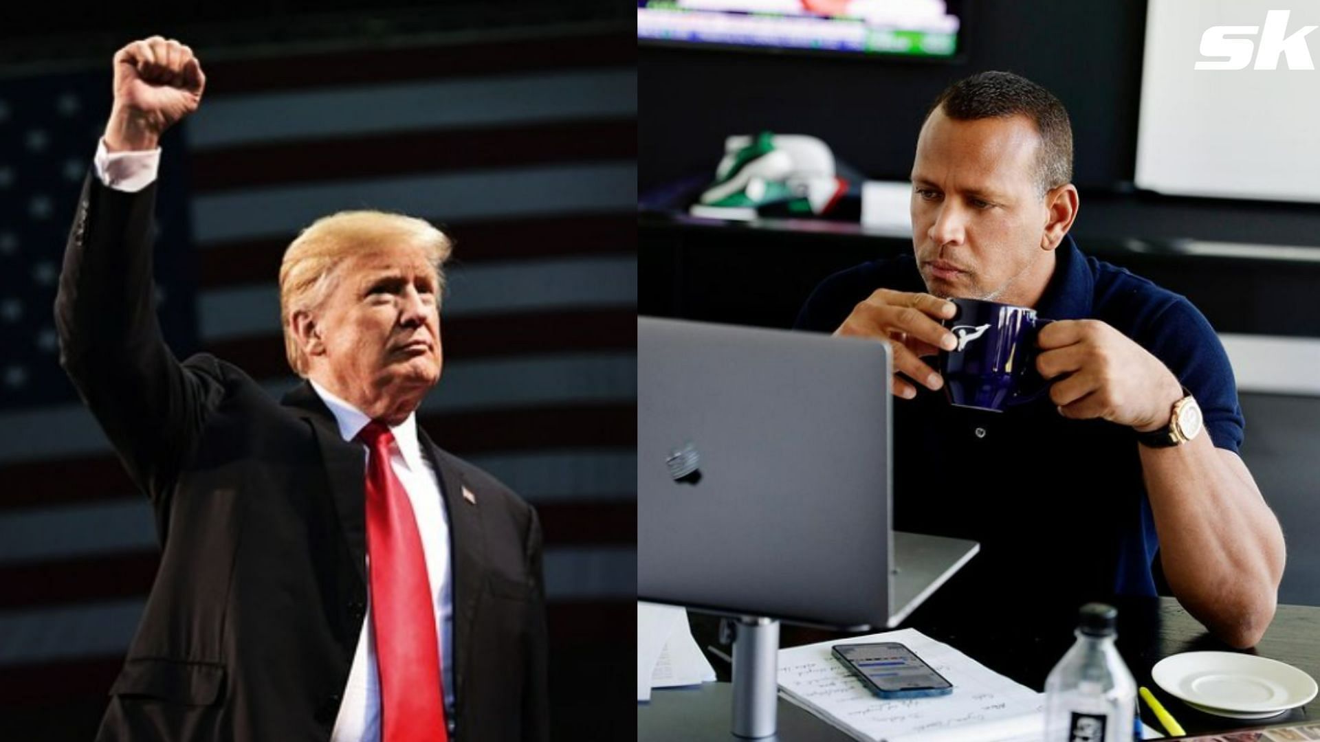 Photographs of Donald Trump and Alex Rodriguez sourced via their personal Instagram