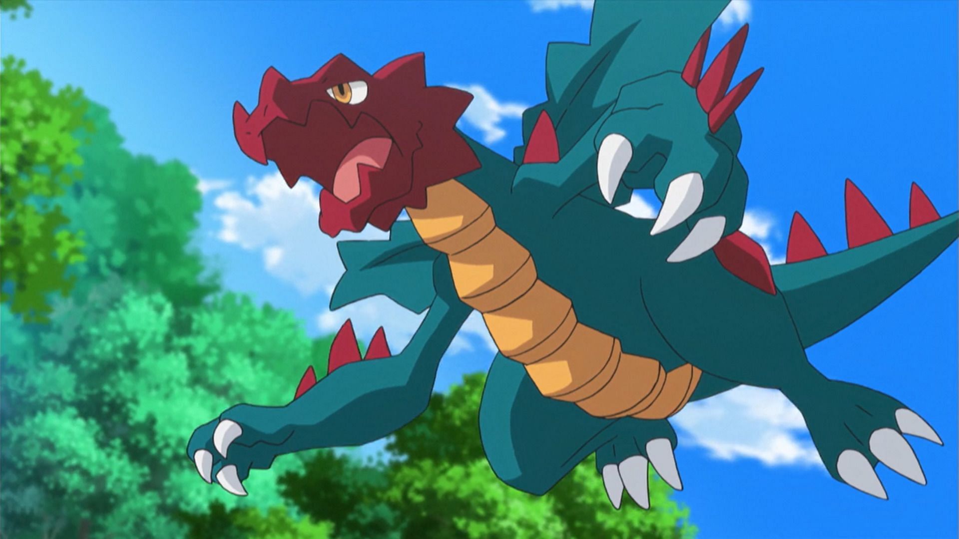 Druddigon as it appears in the anime (Image via The Pokemon Company)