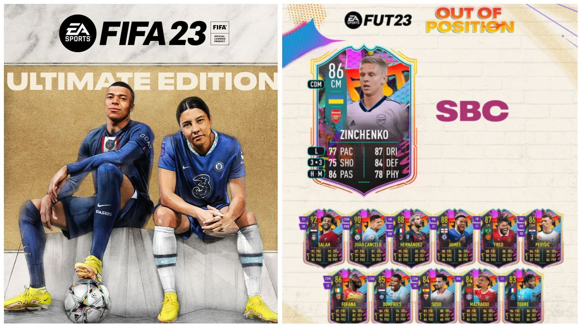 OOP Zinchenko SBC is live in FIFA 23 (Images via EA Sports)