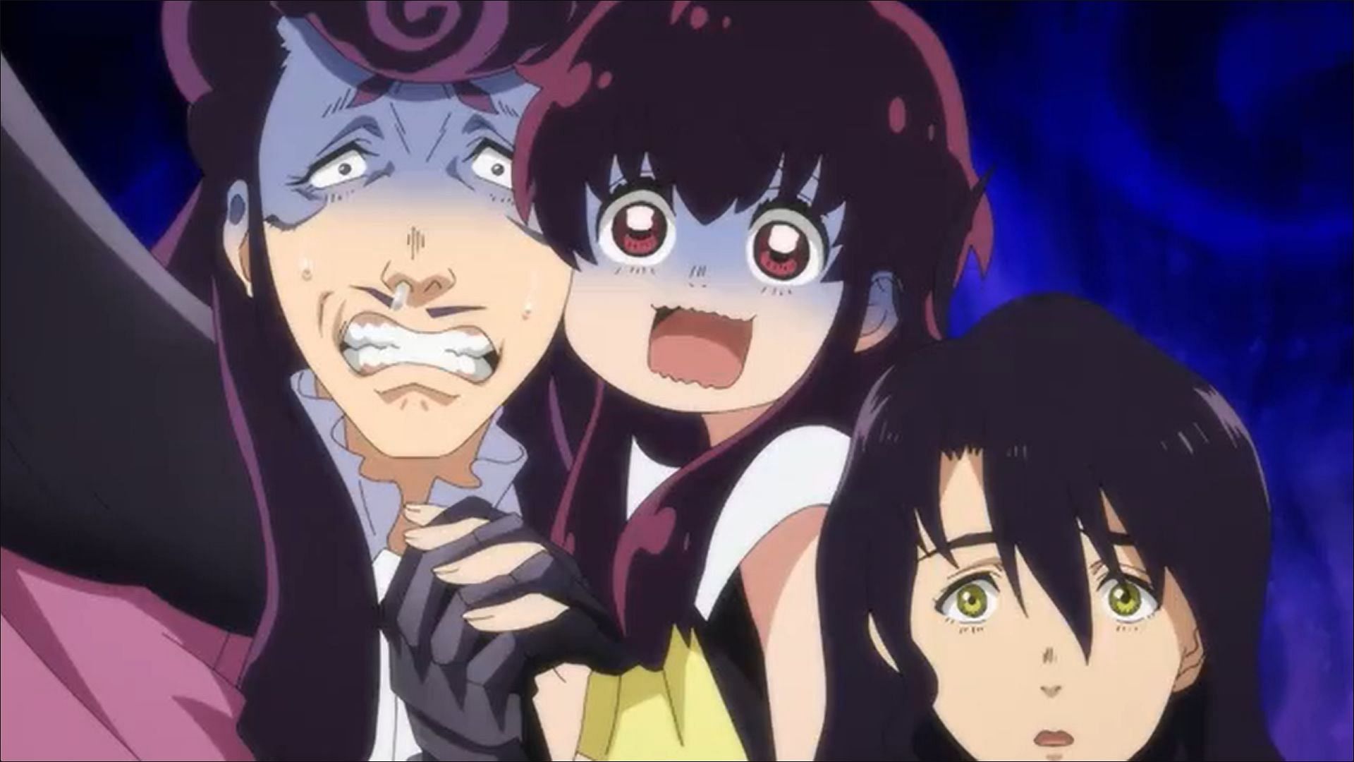 Bon, Pocoa, and Fushi as seen in the anime (Image via Studio Drive)