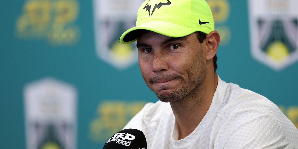 Rafael Nadal speaks to the press ahead of his first-round match in Paris.