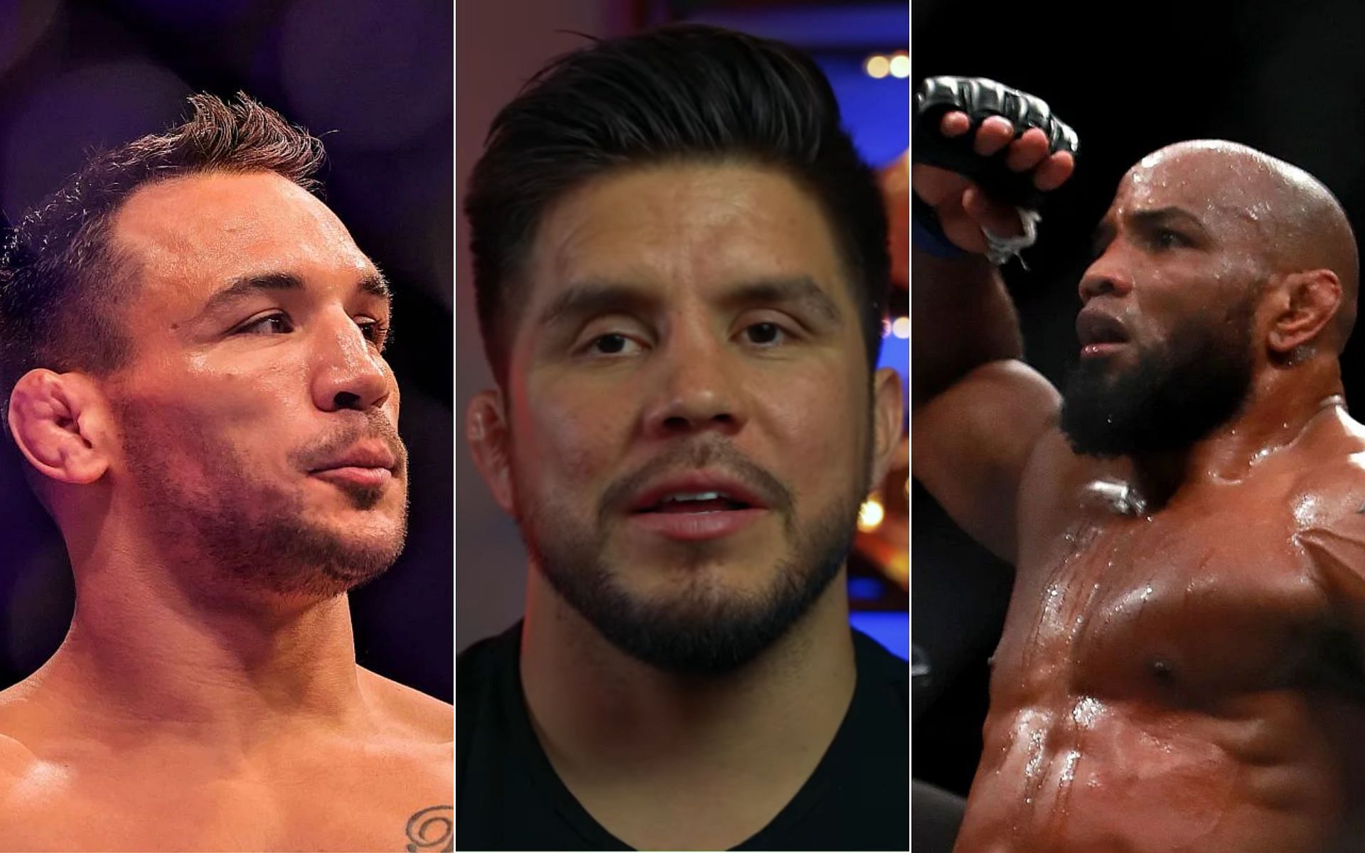 (L) Michael Chandler (M) Henry Cejudo (Photo credit: Henry Cejudo - YouTube) (R) Yoel Romero