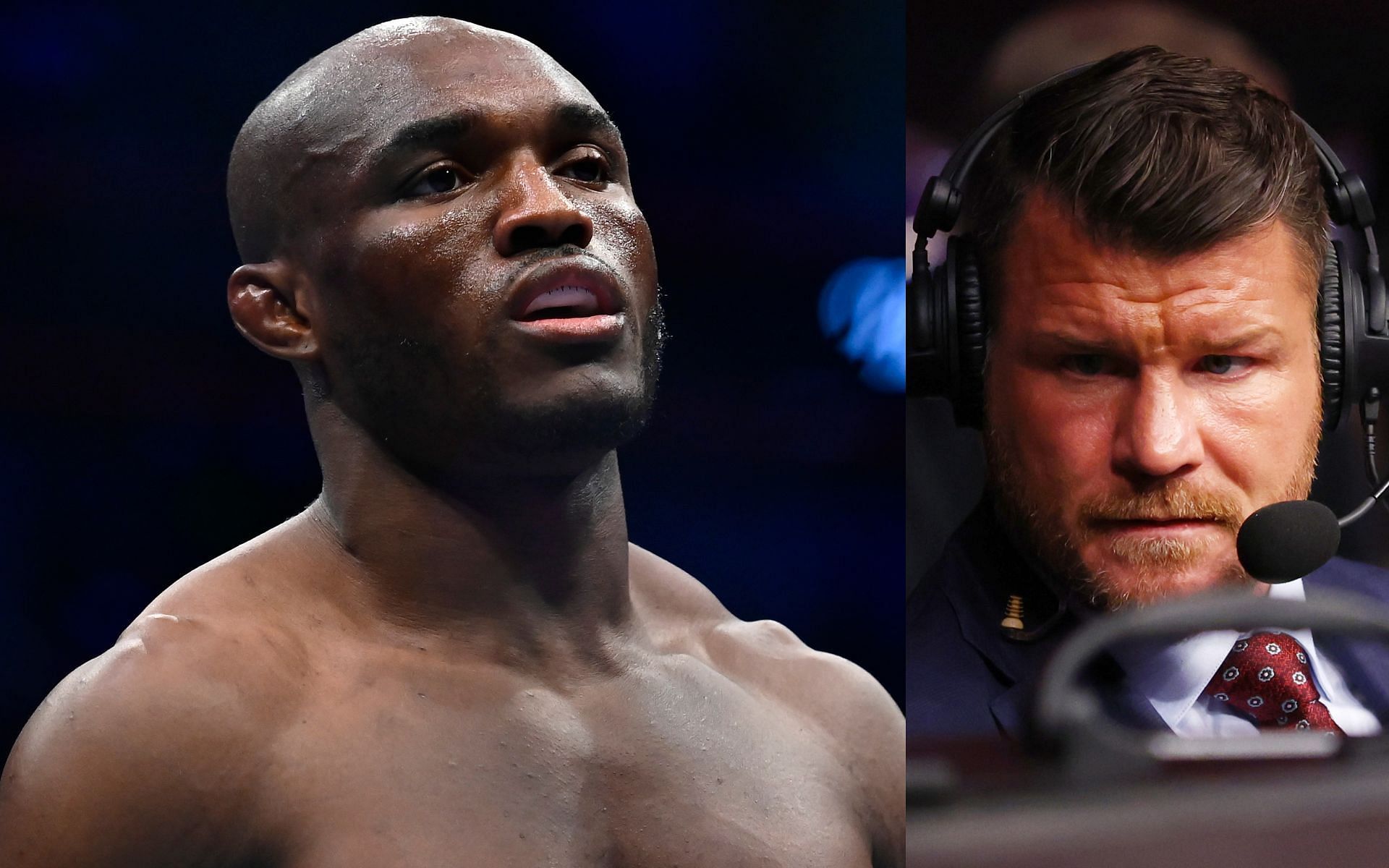 Kamaru Usman (left) and Michael Bisping (right). [via Getty Images]