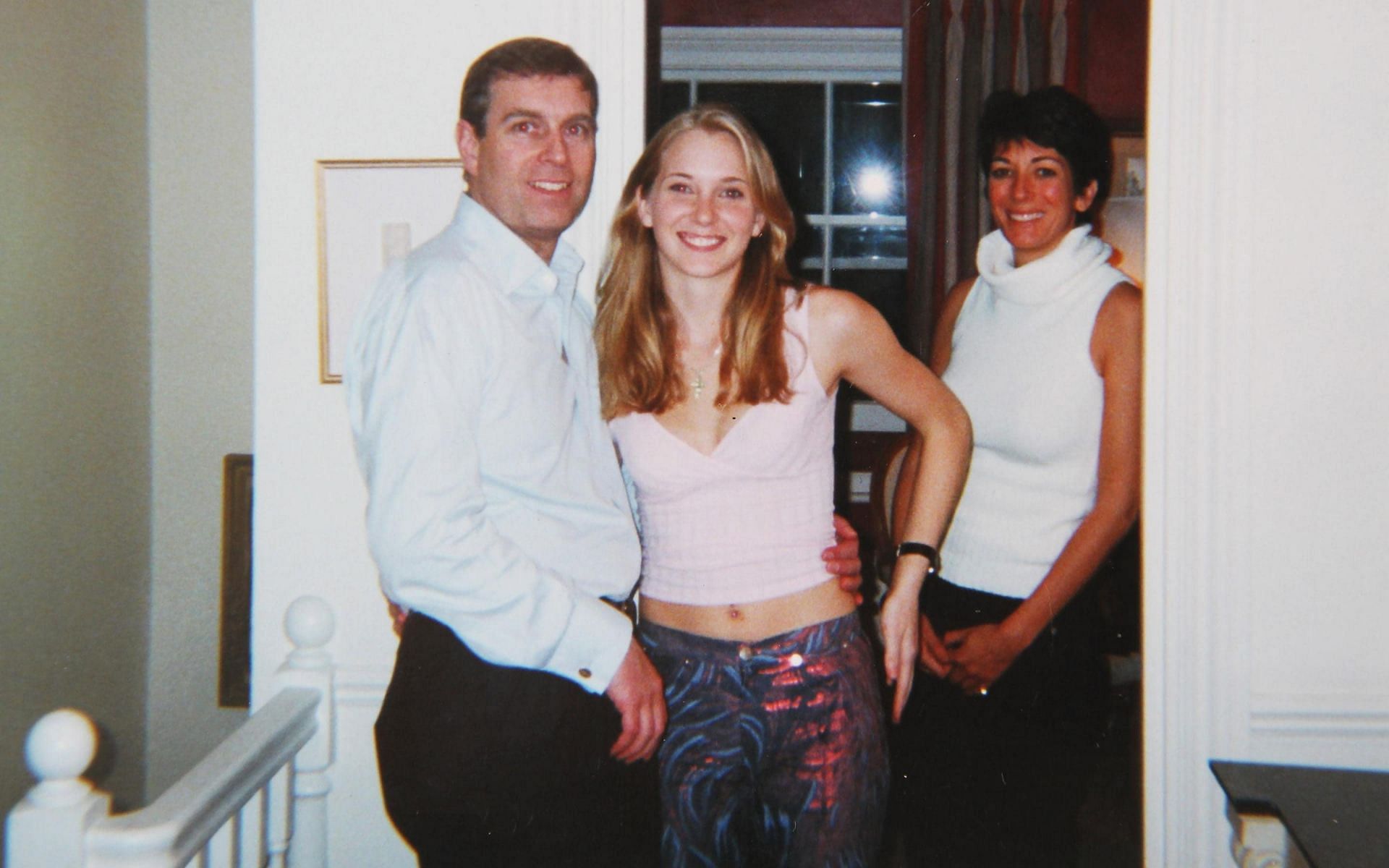 Prince Andrew with Virginia Giuffre and Ghislain Maxwell (Image via Florida Southern District Court)