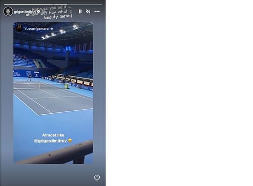 Grigor Dimitrov replies to Marton Fucsovics.