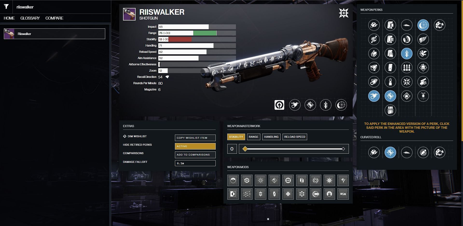 Riiswalker PvP god roll (Image via Destiny 2 Gunsmith)