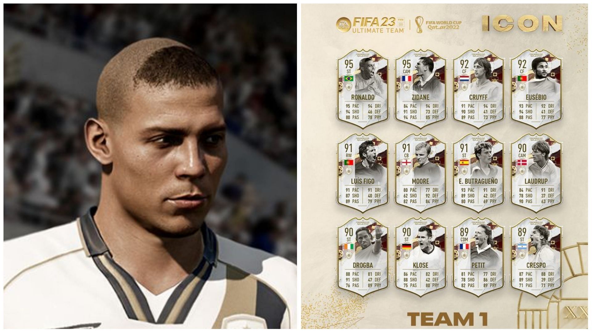 These are the best World Cup Icons in FIFA 23 (Images via EA Sports)