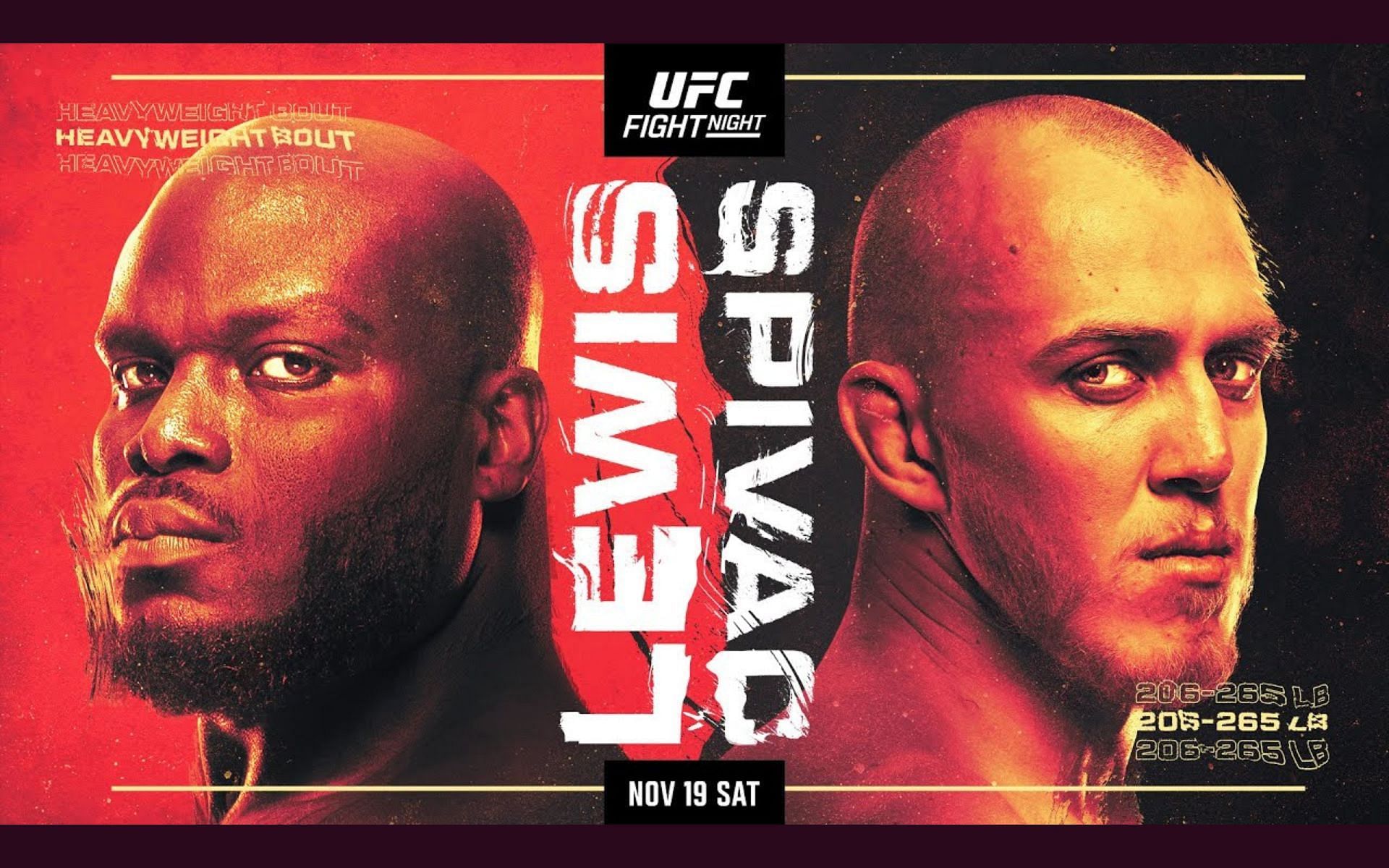UFC Tonight Fight Night Lewis vs. Spivac US, Canada, UK, Australia