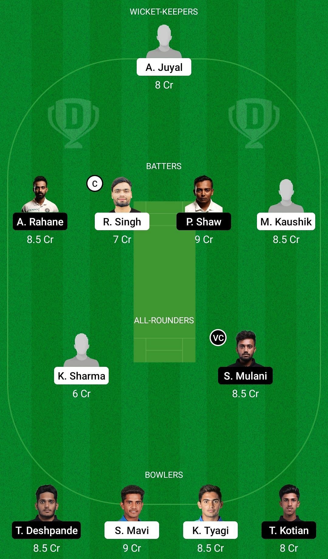 Dream11 Team for Uttar Pradesh vs Mumbai - Vijay Hazare Trophy 2022-23 Preliminary Quarter-final.