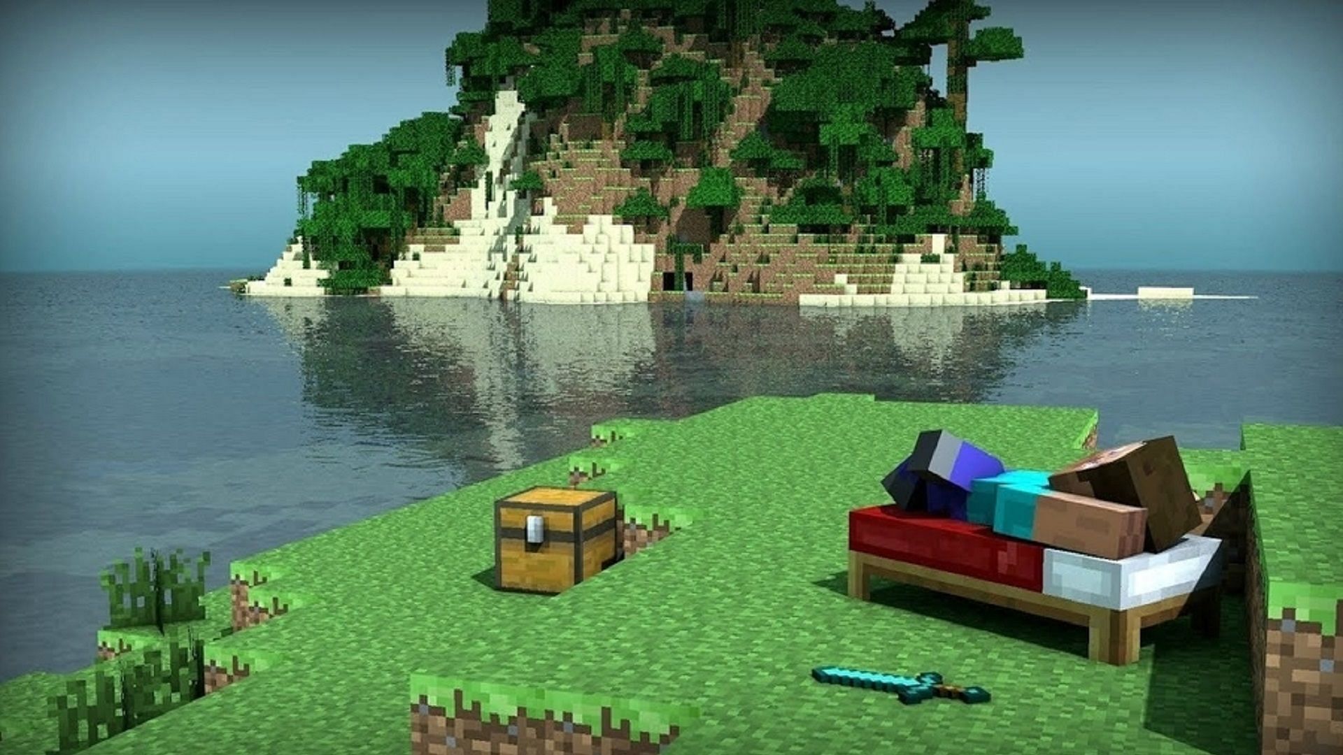 C418's original Minecraft soundtrack perfectly complements the mellow gameplay (Image via Mojang)