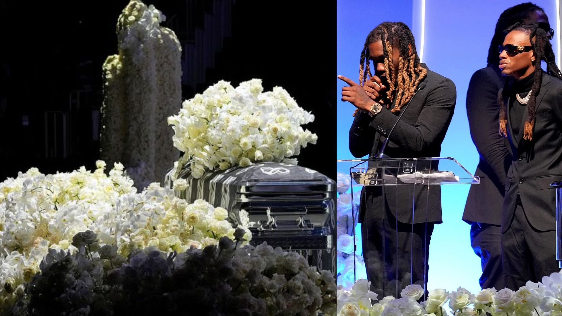 Images from the rapper&#039;s memorial service (image via Getty Images)