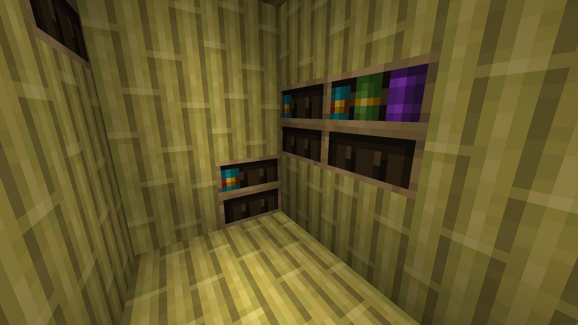 Players can take out any individual book from a chiseled bookshelf in the game (Image via Mojang)