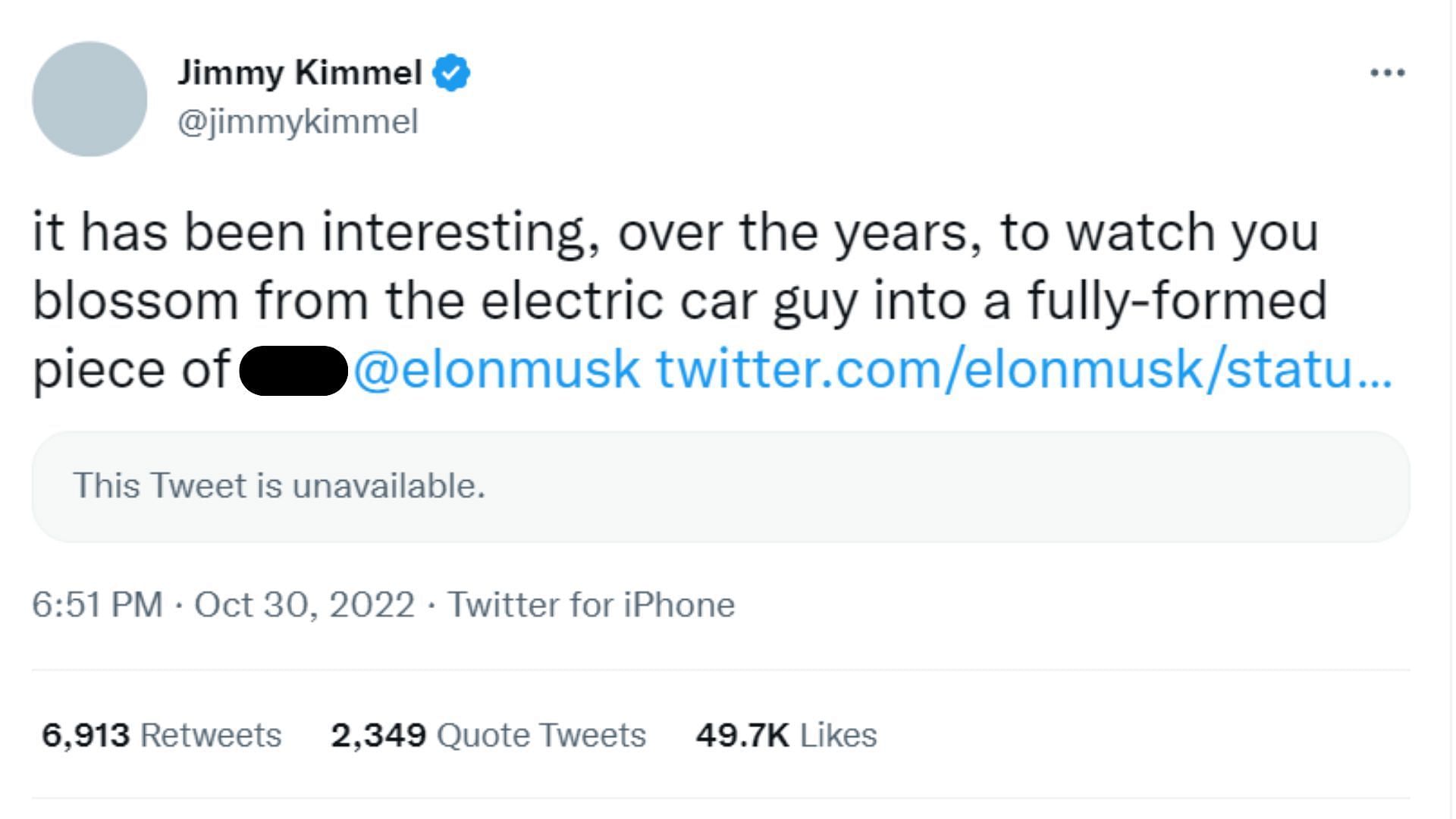 What did Jimmy Kimmel tweet about Elon Musk? Twitter drama explained as  host's blackface controversy surfaces