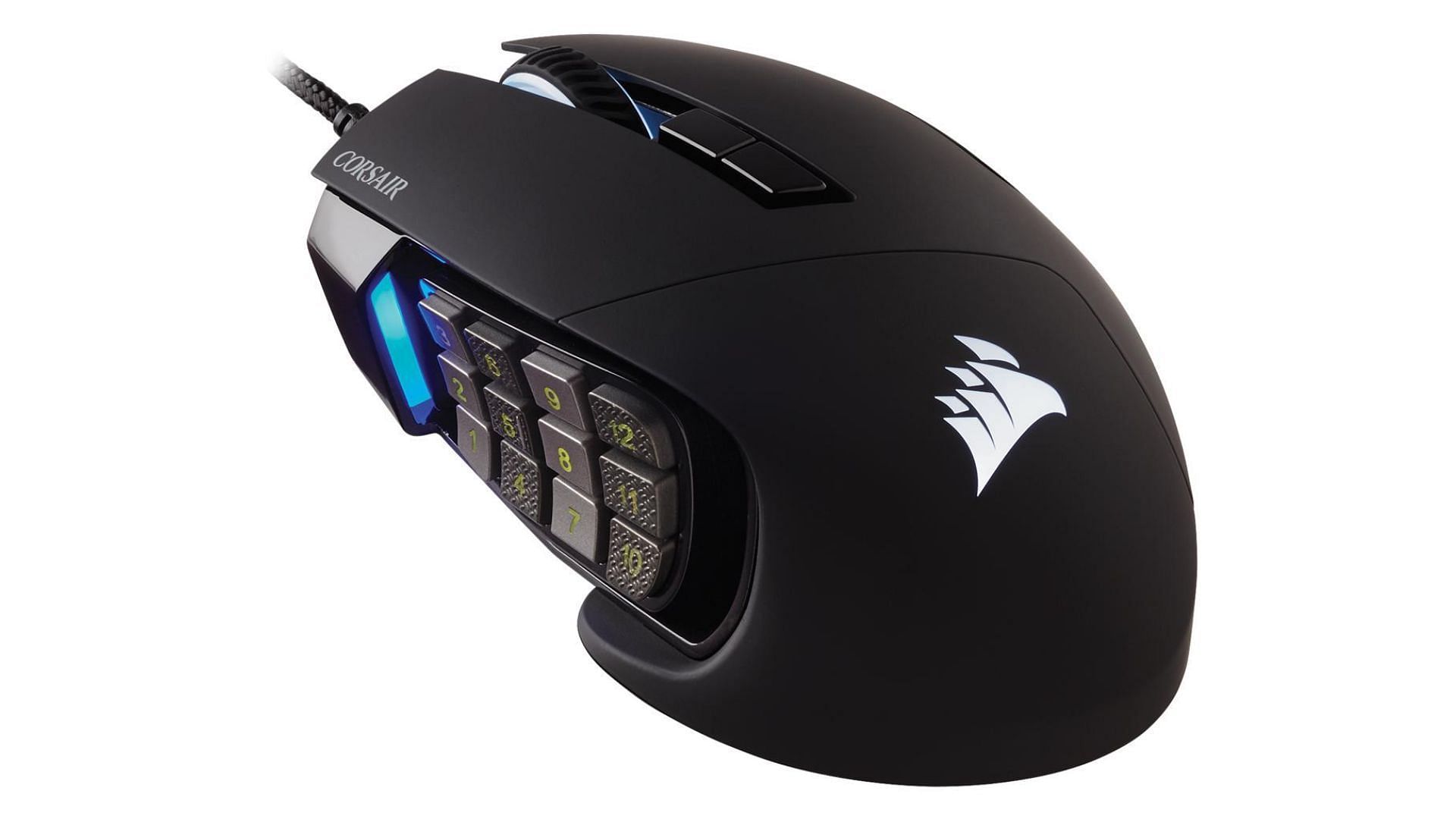 The Corsair SCIMITAR PRO RGB MOBA/MMO gaming mouse (Image via Newegg)