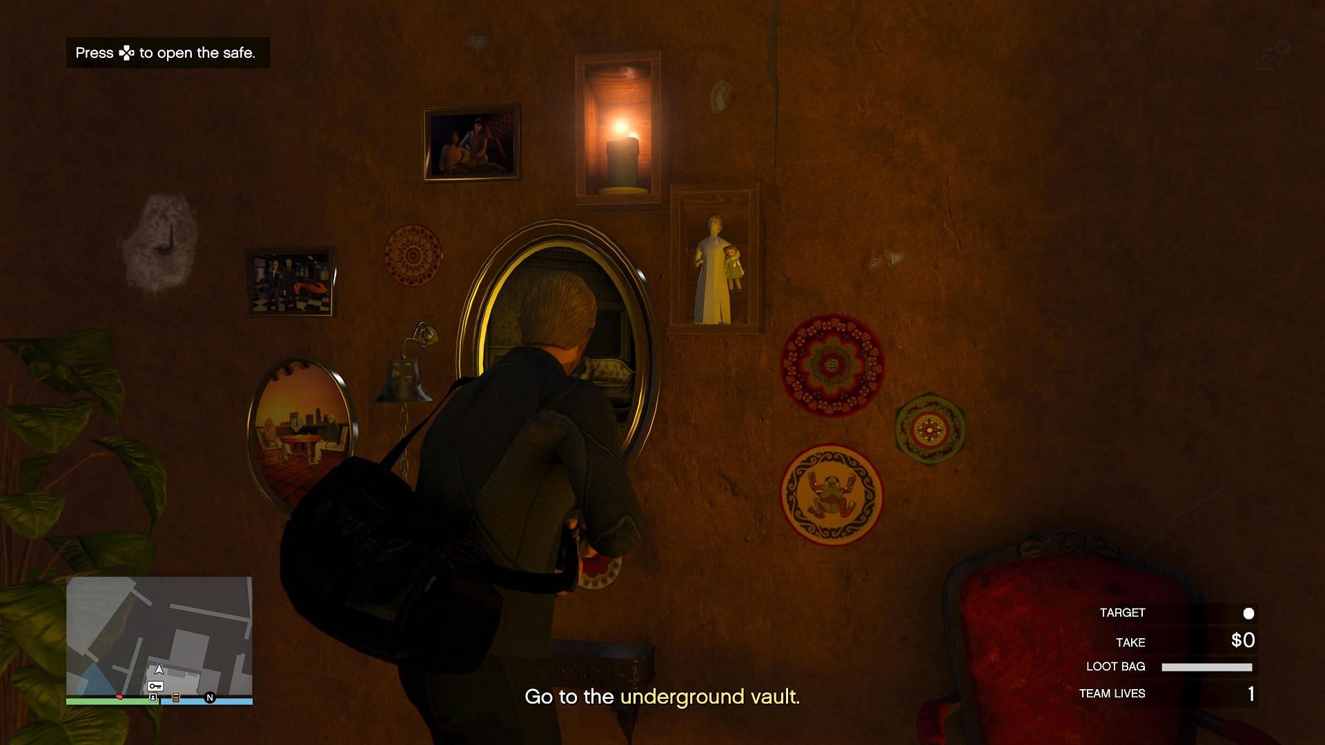 Don&#039;t forget to open the safe here for free money (Image via Rockstar Games)