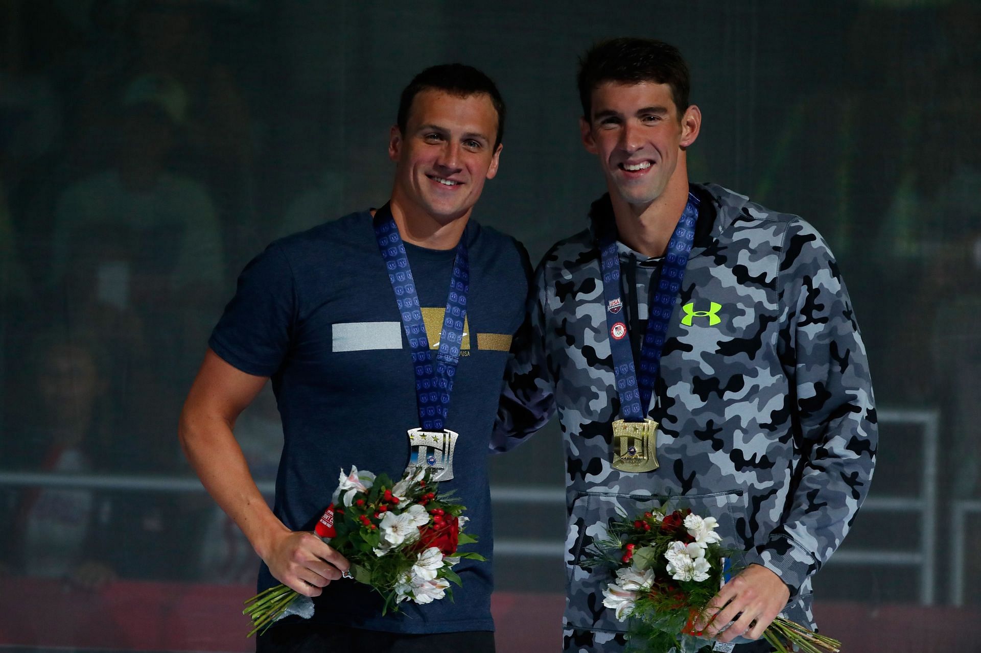 Ryan Lochte and Michael Phelps during the U.S. Olympic Team Swimming Trials in 2016