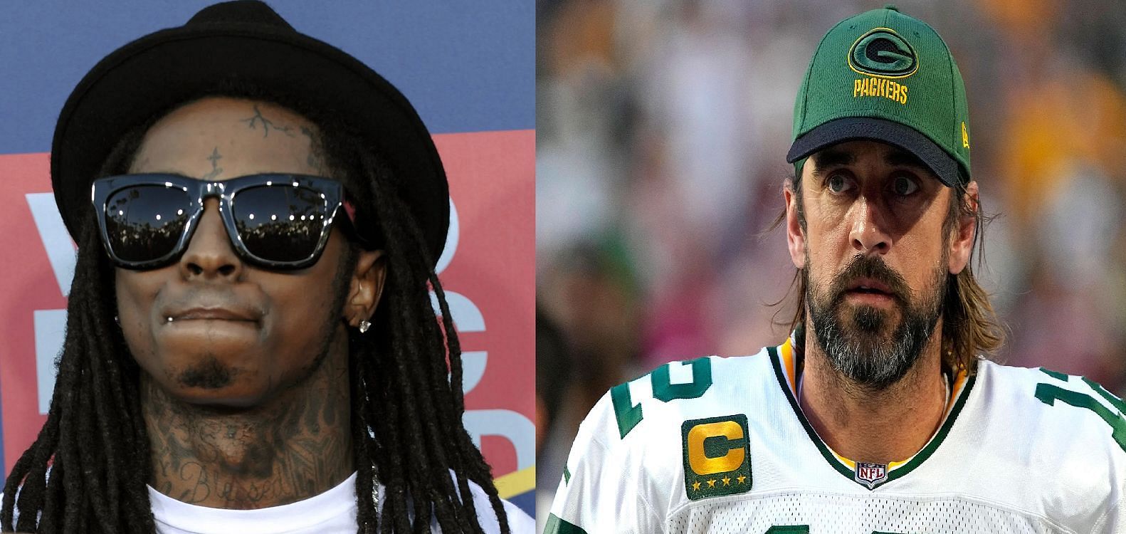 Lil Wayne (Left) and Aaron Rodgers (Right)