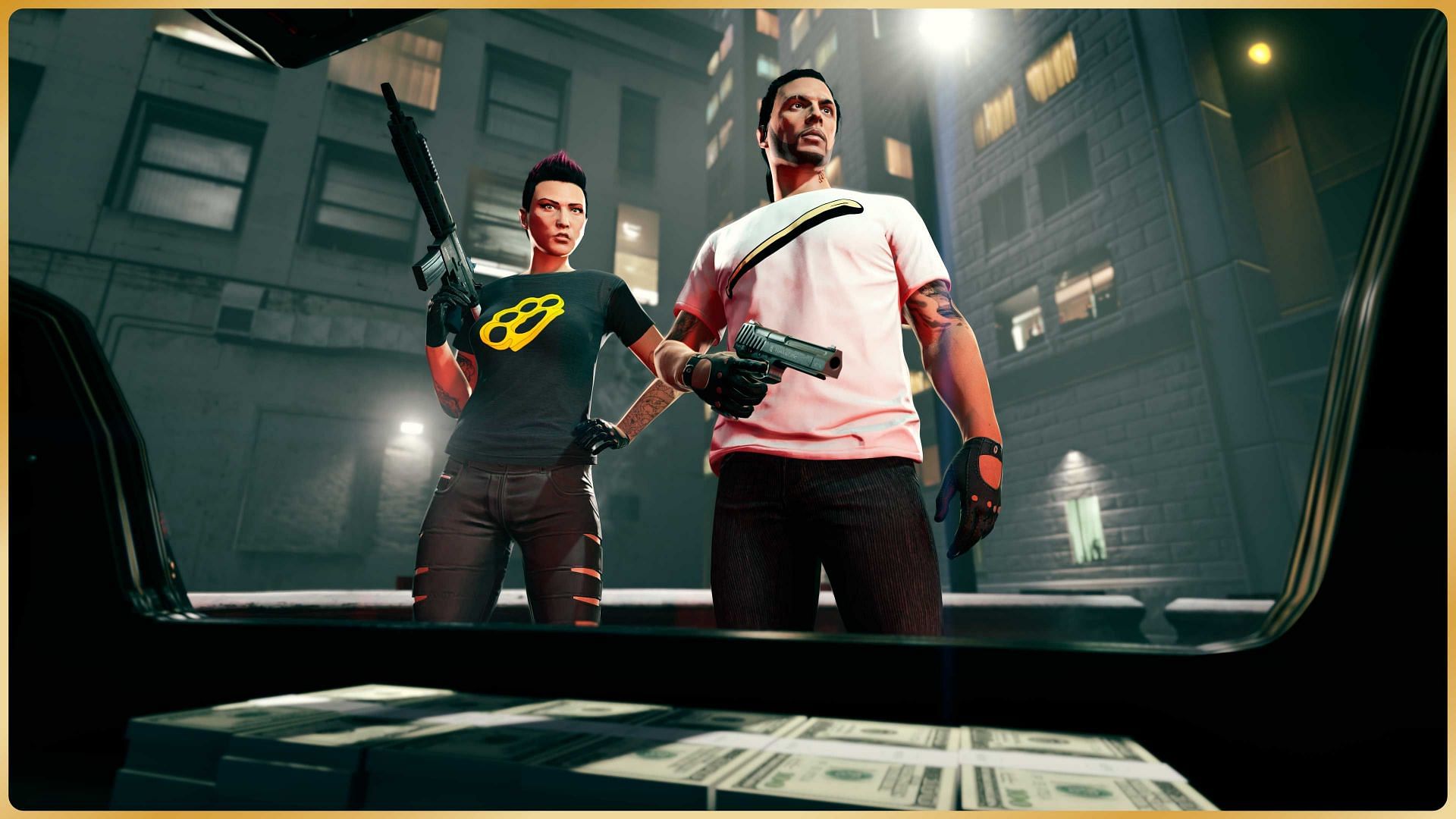 The Knuckleduster Tee and Baseball Bat Tee (Image via Rockstar Games)