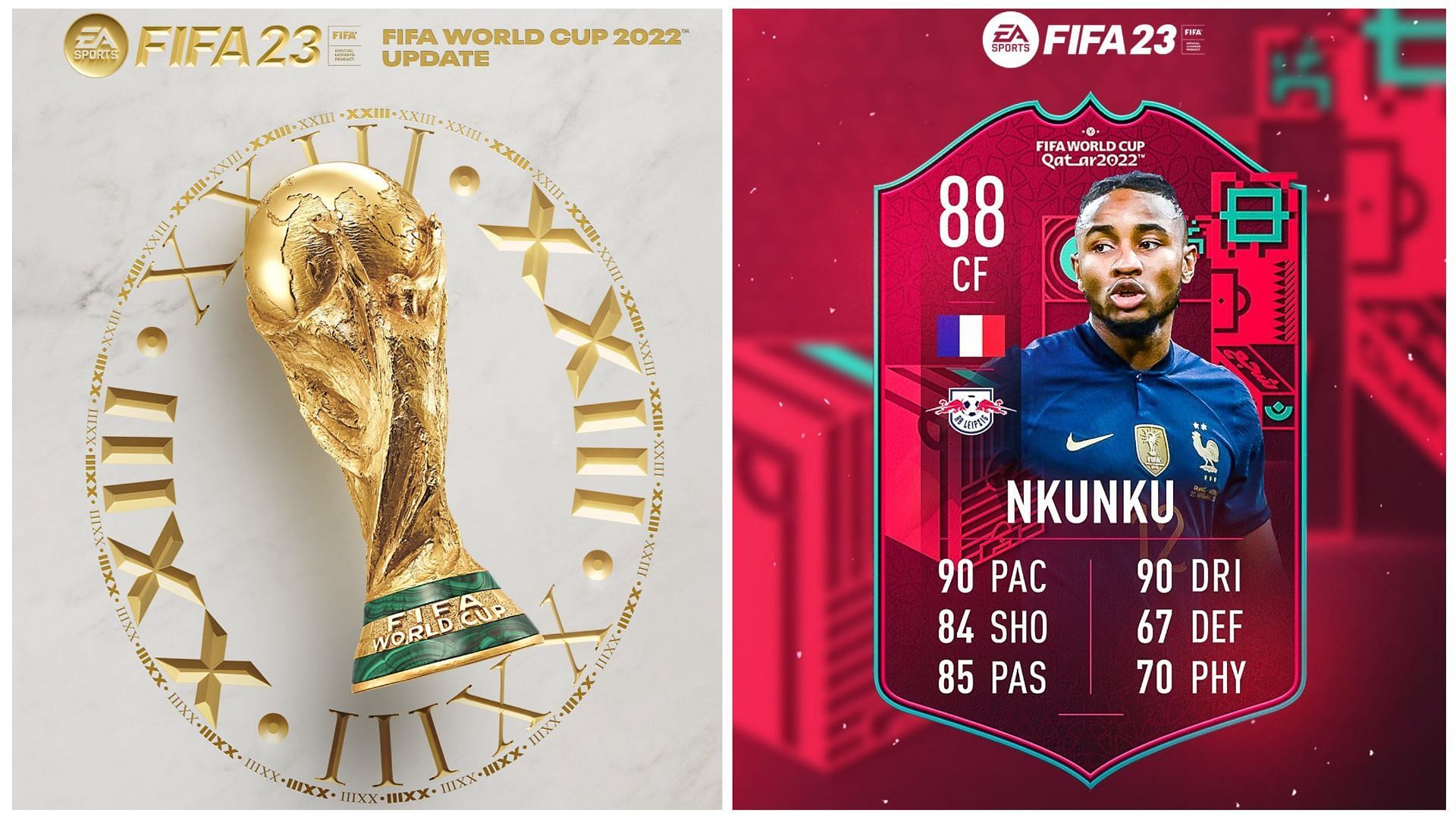Nkunku is included in the Path to Glory promo (Images via EA Sports and Twitter/FUT Sheriff)