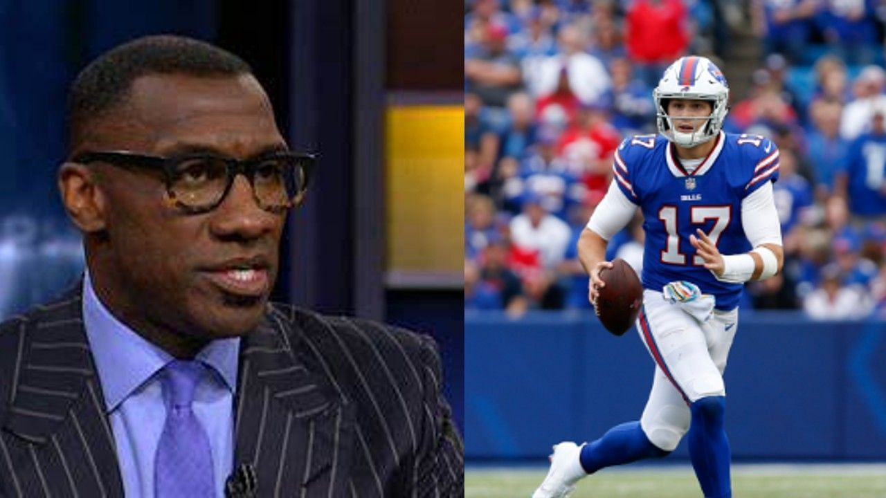 Shannon Sharpe (left) feels that Buffalo Bills quarterback Josh Allen (right) has the MVP race locked up at this point in the season. 