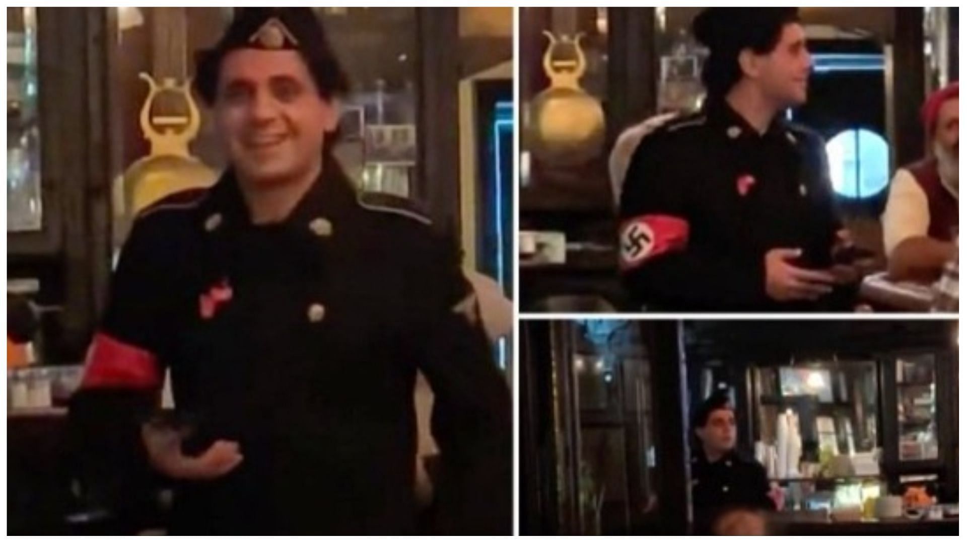 Viral video shows man dressed in Nazi uniform ordered out of Manhattan bar (Image via Twitter/Owen333)