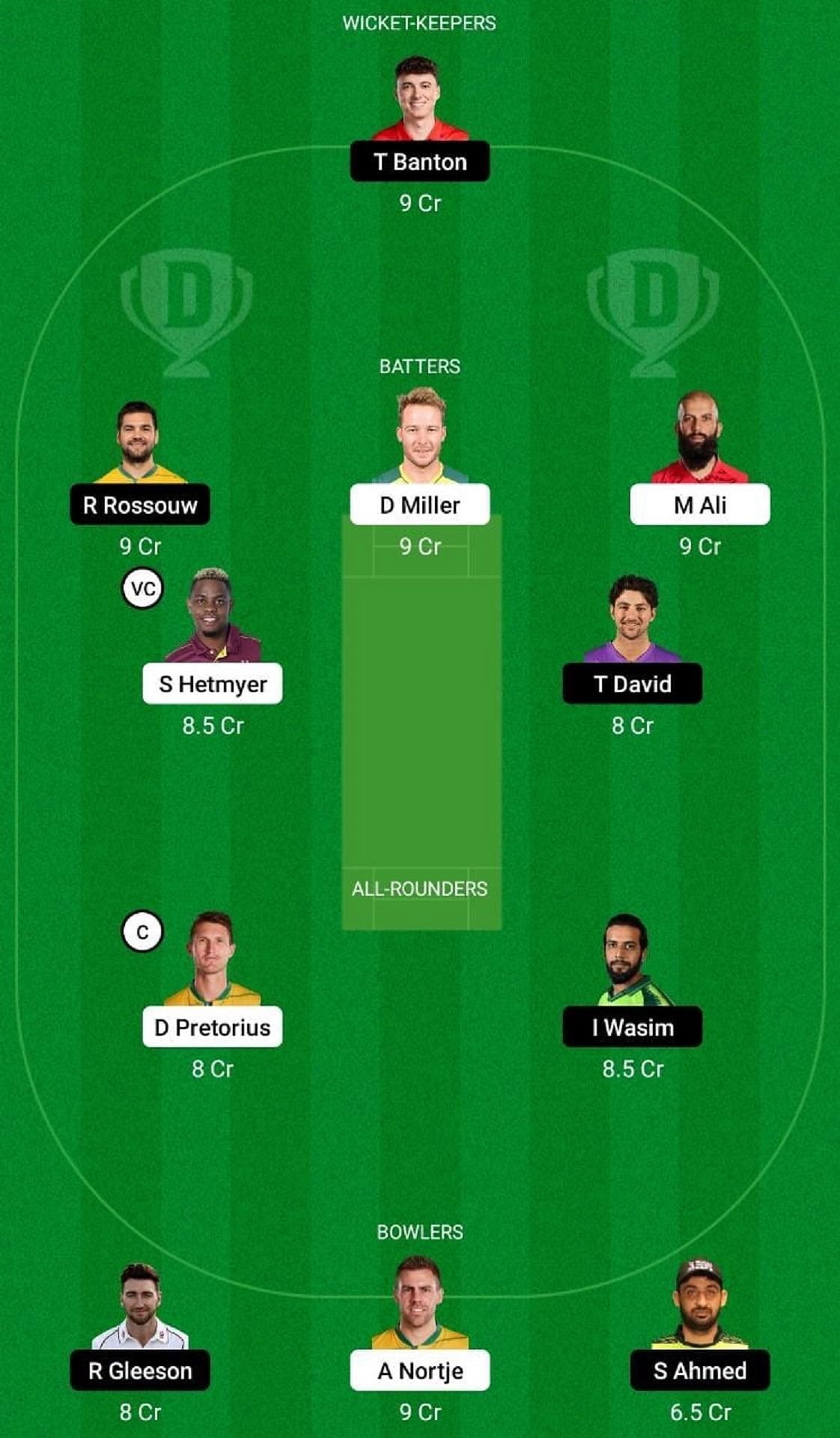 MSA vs DB Dream11 Fantasy Tip - Head to Head League