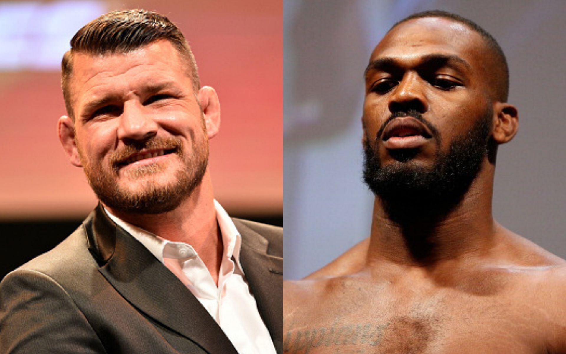 Michael Bisping (left), Jon Jones (right)