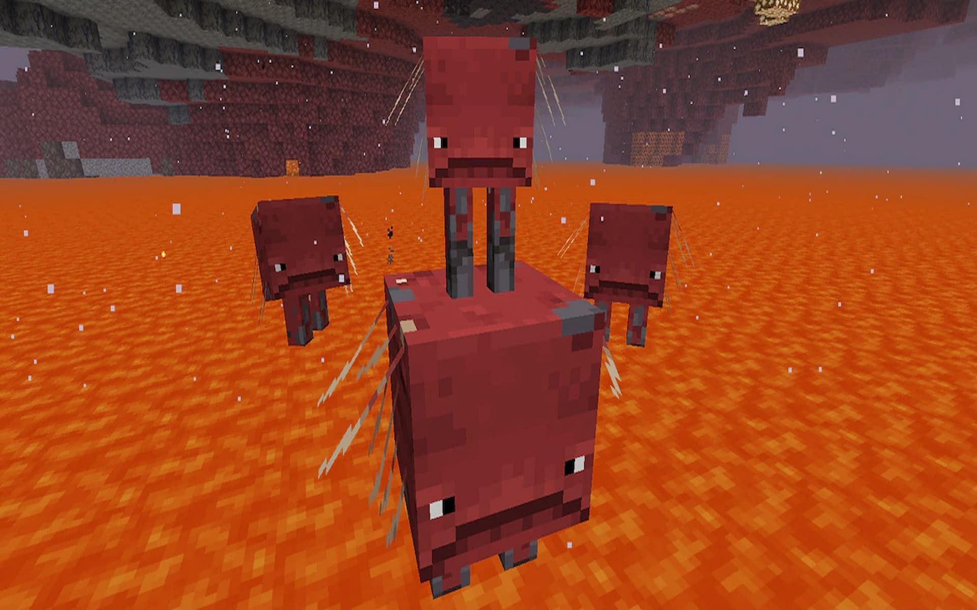 Striders are great for traveling over lava (Image via Minecraft.net)