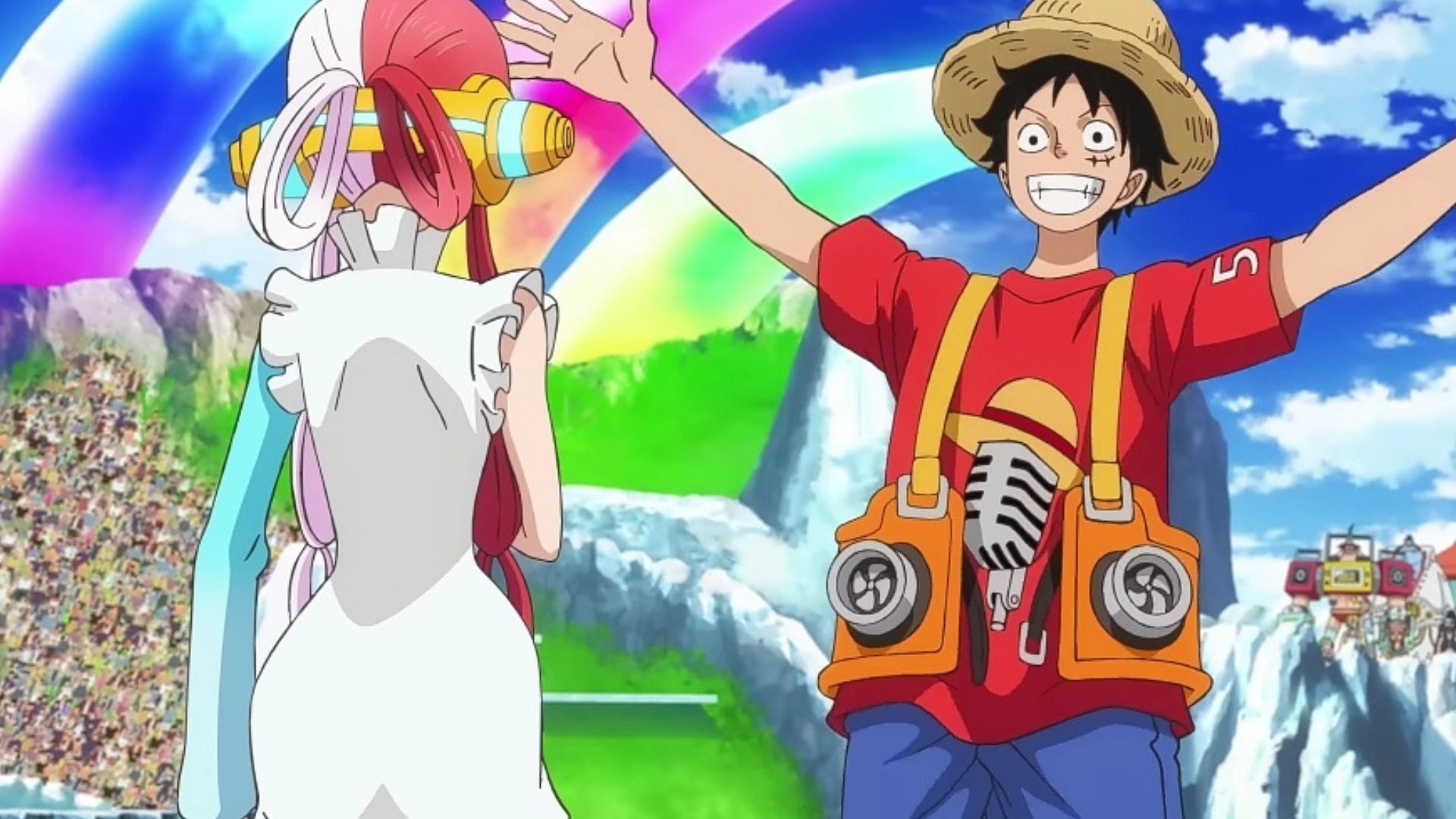 Luffy and Uta as seen in the film (Image via Toei Animation)