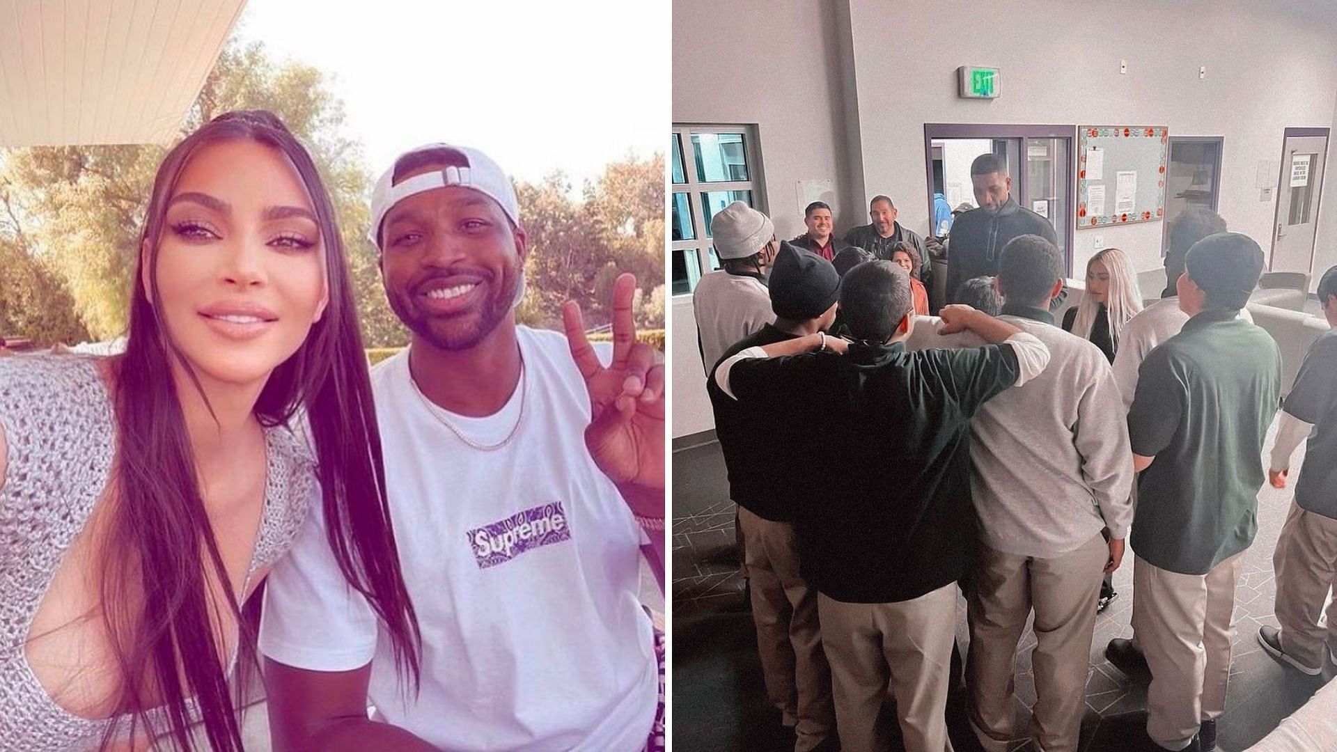 Kim Kardashian is seen with Tristan Thompson for a Thanksgiving event