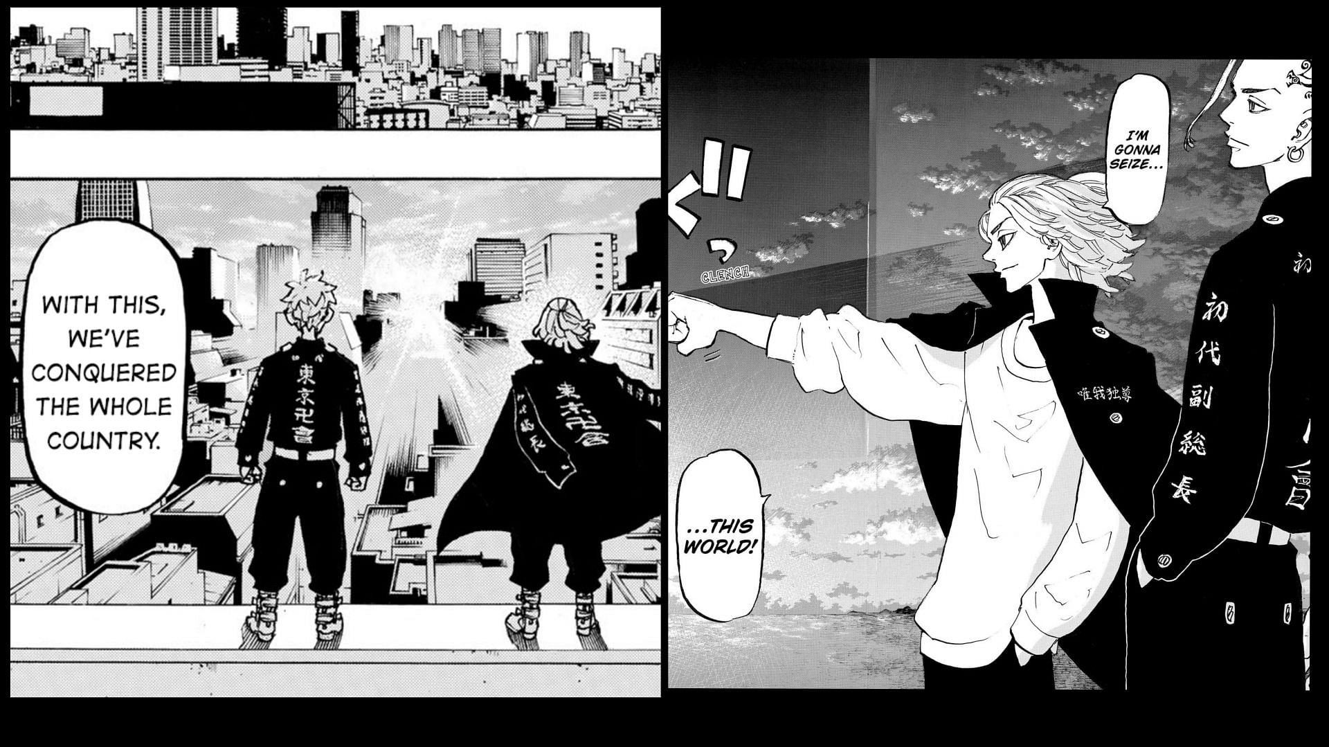 Parallel between Takemichi and Draken with Mikey (Image via Ken Wakui/ Kodansha)