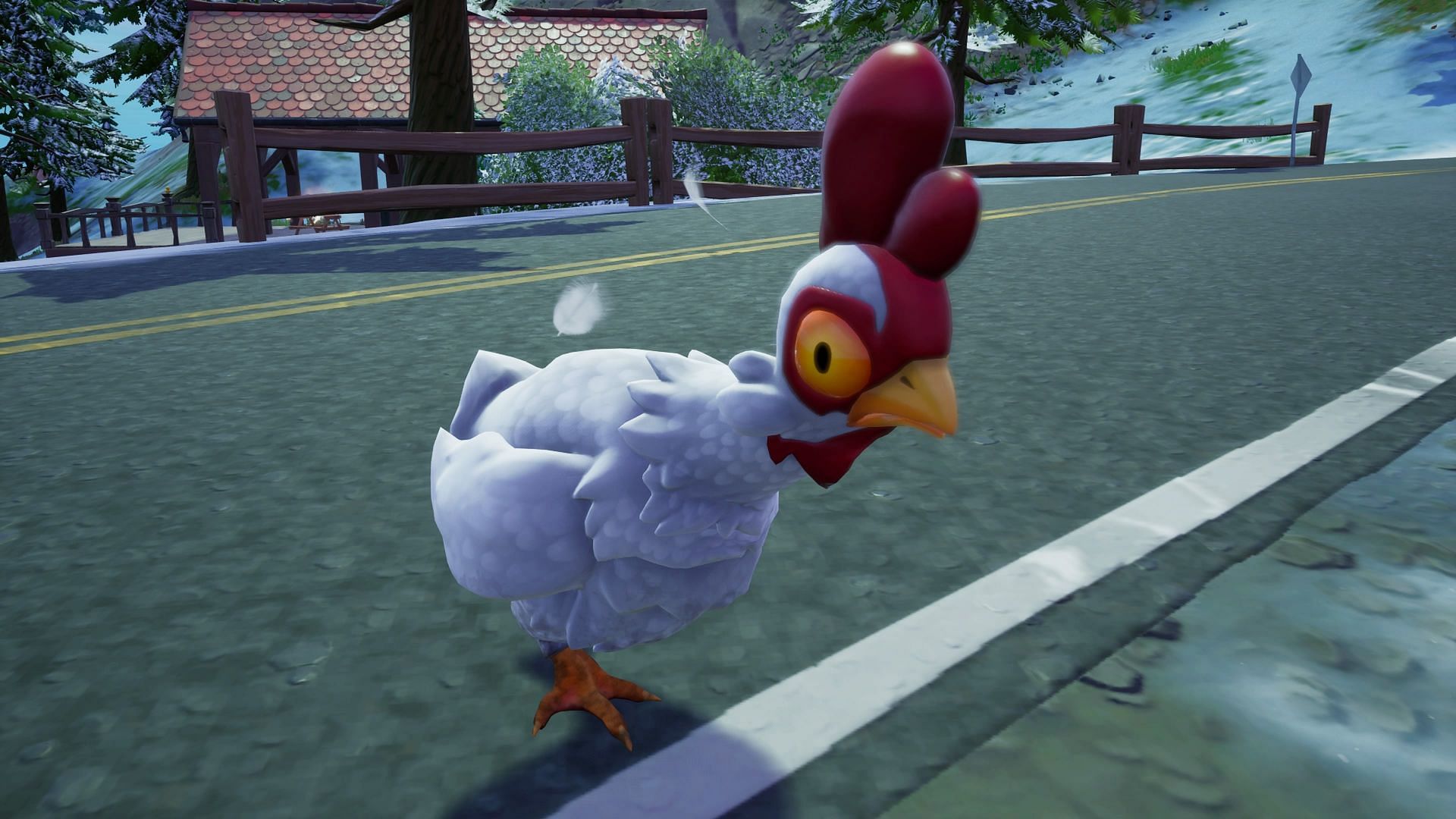 The latest Fortnite challenge requires you to return a chicken to a pen (Image via Epic Games)