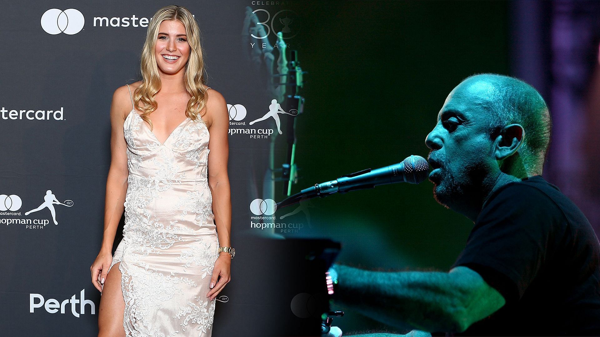 Eugenie Bouchard (L) and Billy Joel (R)