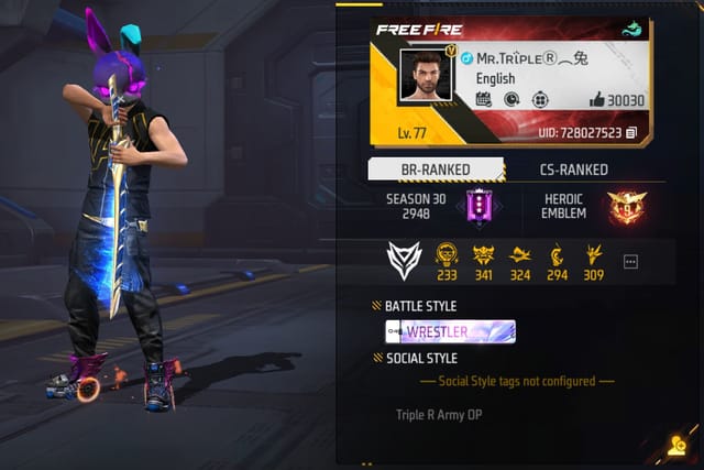 What is Mr. Triple R’s Free Fire ID? Stats, guild, monthly income, and more