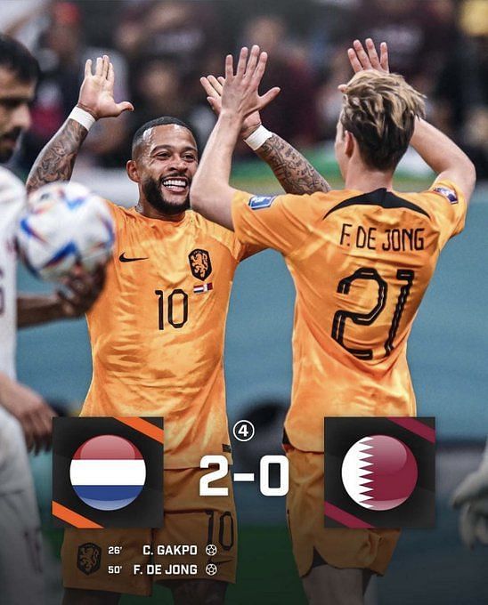 Netherlands 2-0 Qatar - World Cup 2022 LIVE RESULT: De Jong and Gakpo on  score-sheet as Dutch TOP Group A