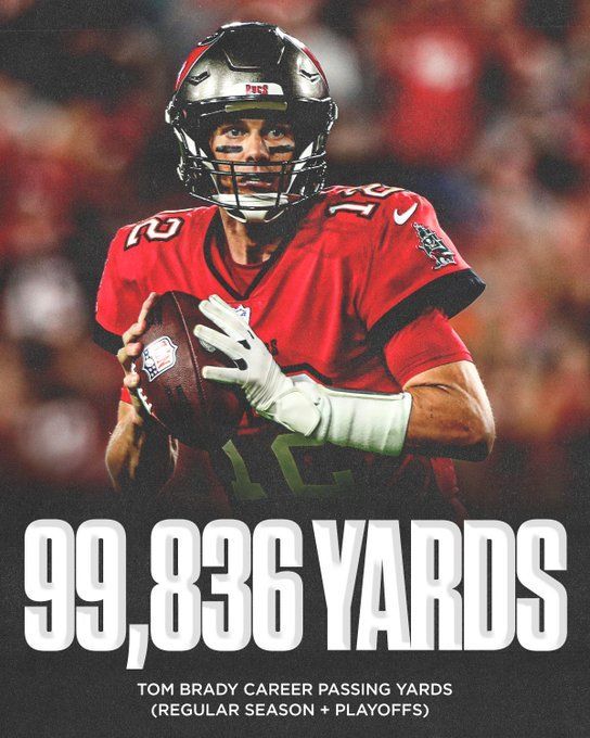 Bucs' Tom Brady goes over 100,000 yards passing for career 