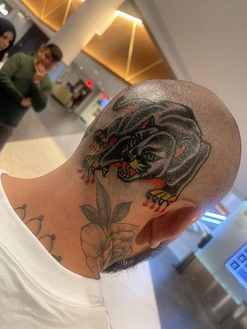 UFC star shows off bizarre head tattoo with blood dripping down from freaky  ink  Daily Star