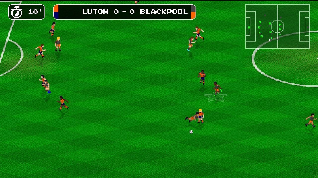 The art style and gameplay are very reminiscent of classic soccer games on the NES (Image via New Star Games)