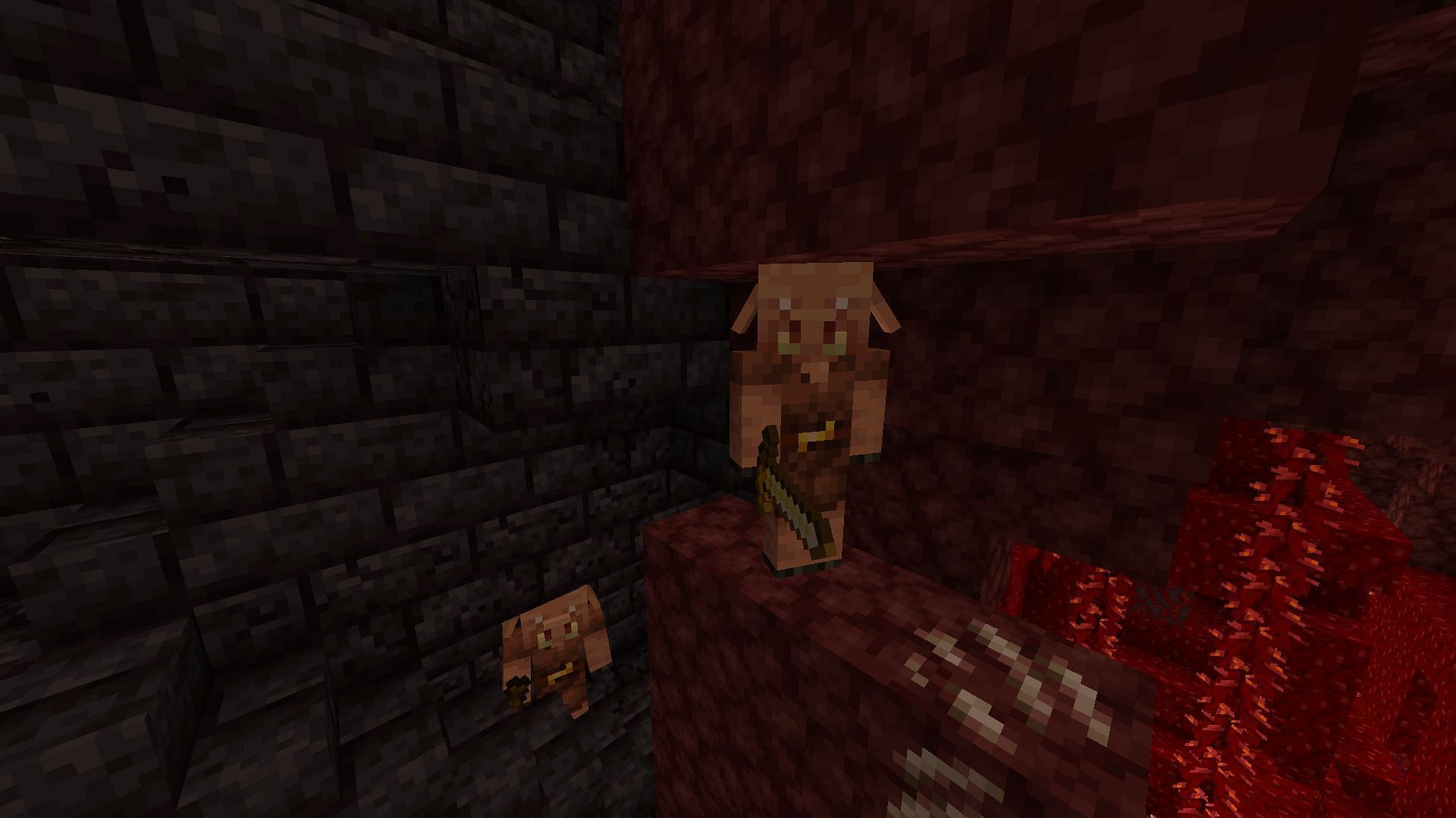 Piglins will remain neutral if players are wearing a gold armor part (Image via Mojang)