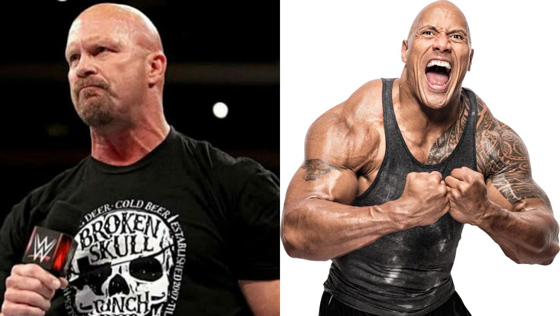 Stone Cold Steve Austin(Left); The Rock(Right)