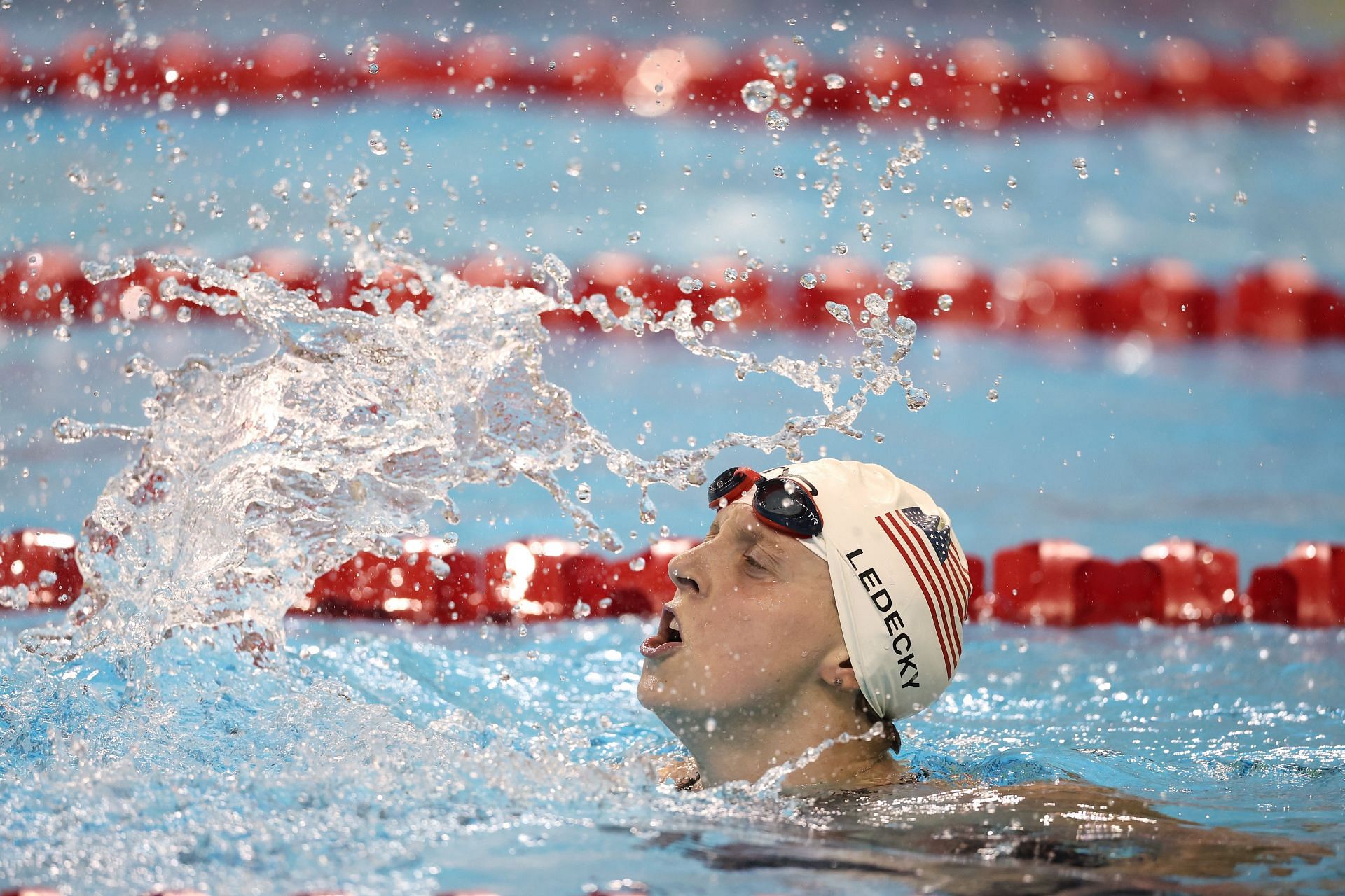 Ledecky at the FINA Swimming World Cup 2022 (Image via Getty)
