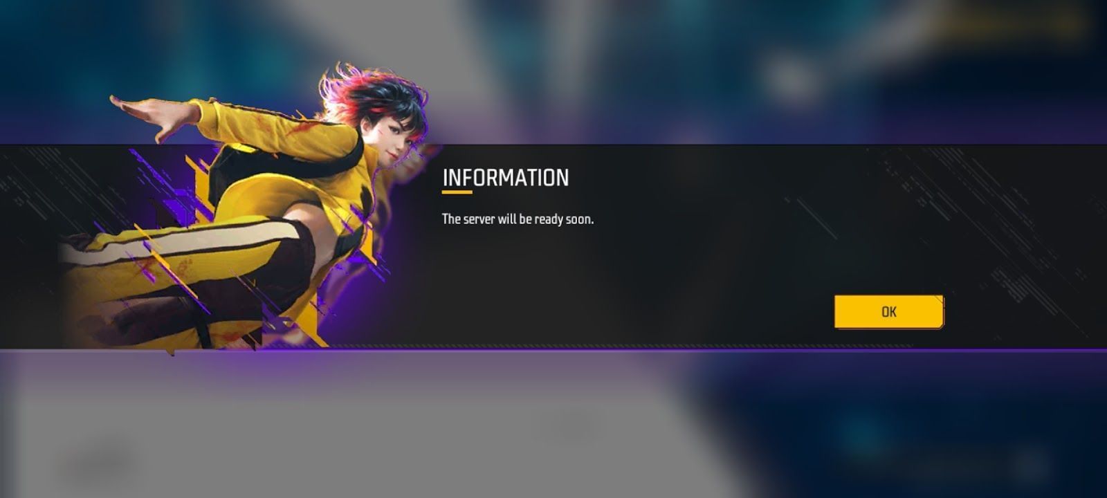 The server-related error (Image via Garena)