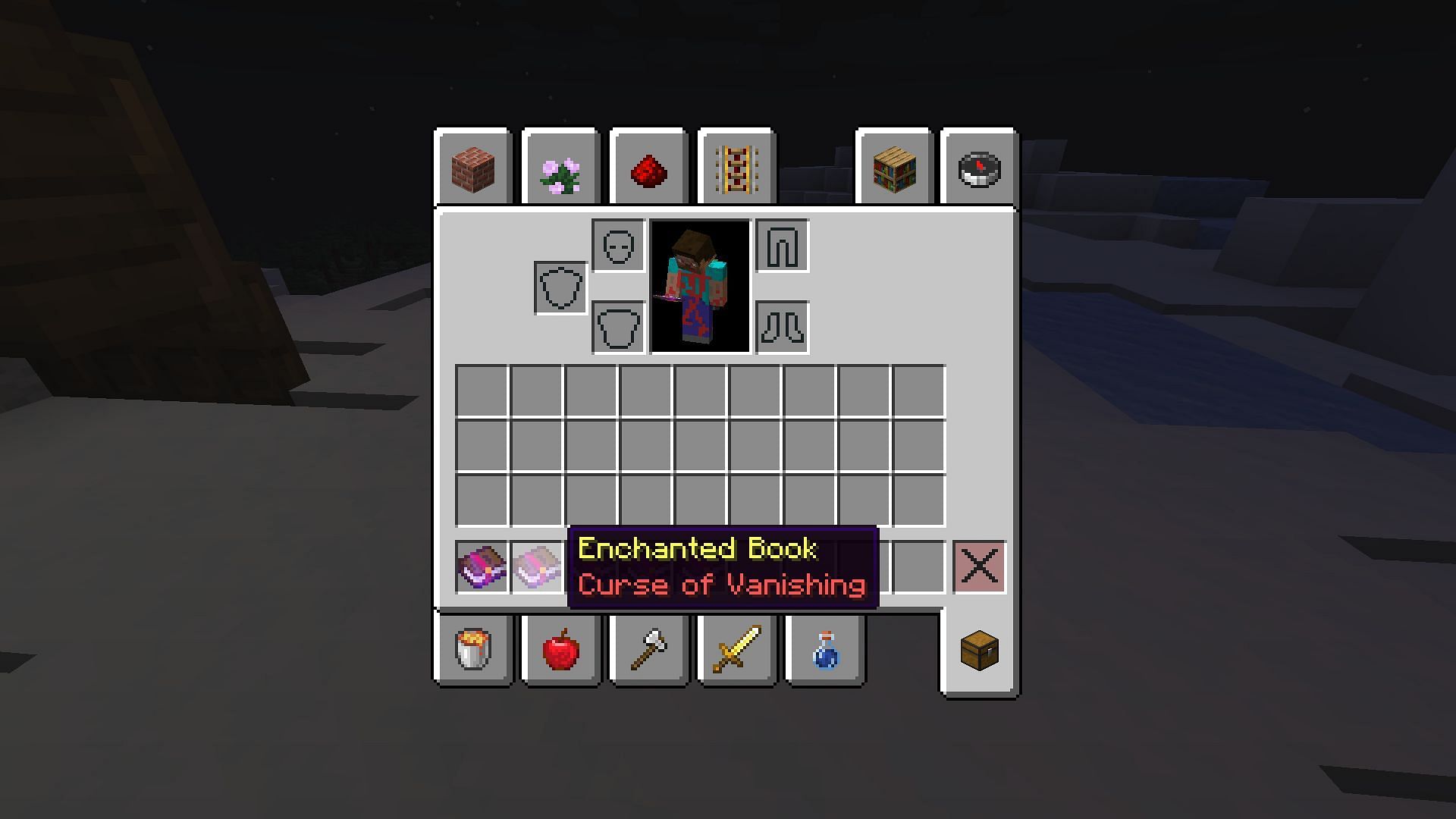 Curse of Vanishing is a negative power-up in Minecraft (Image via Mojang)