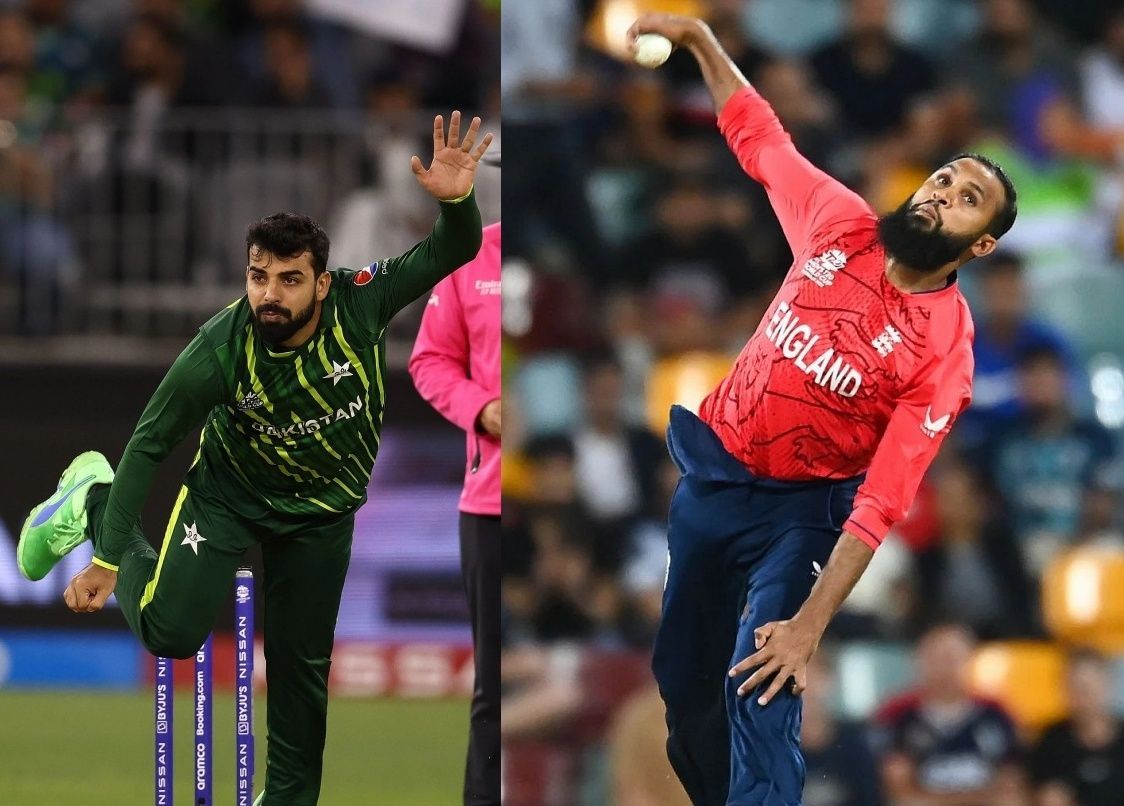 Shadab Khan (left) and Adil Rashid. Pics: Getty Images