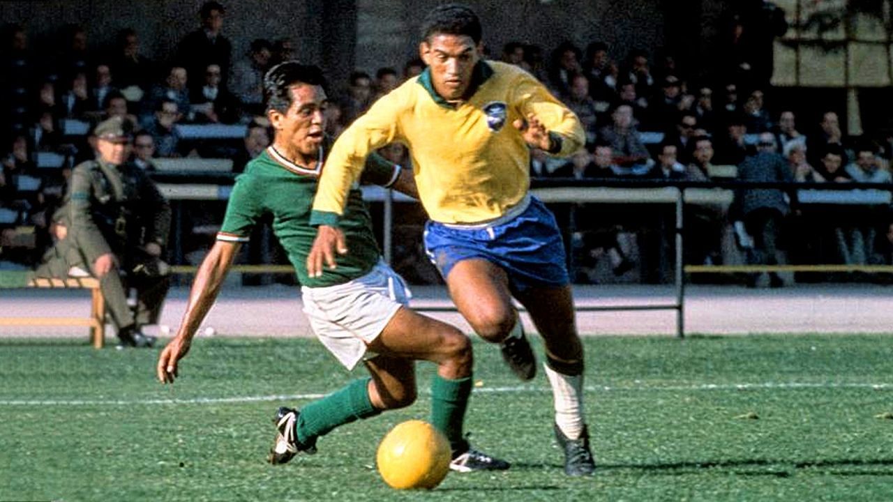 Garrincha in action for Brazil