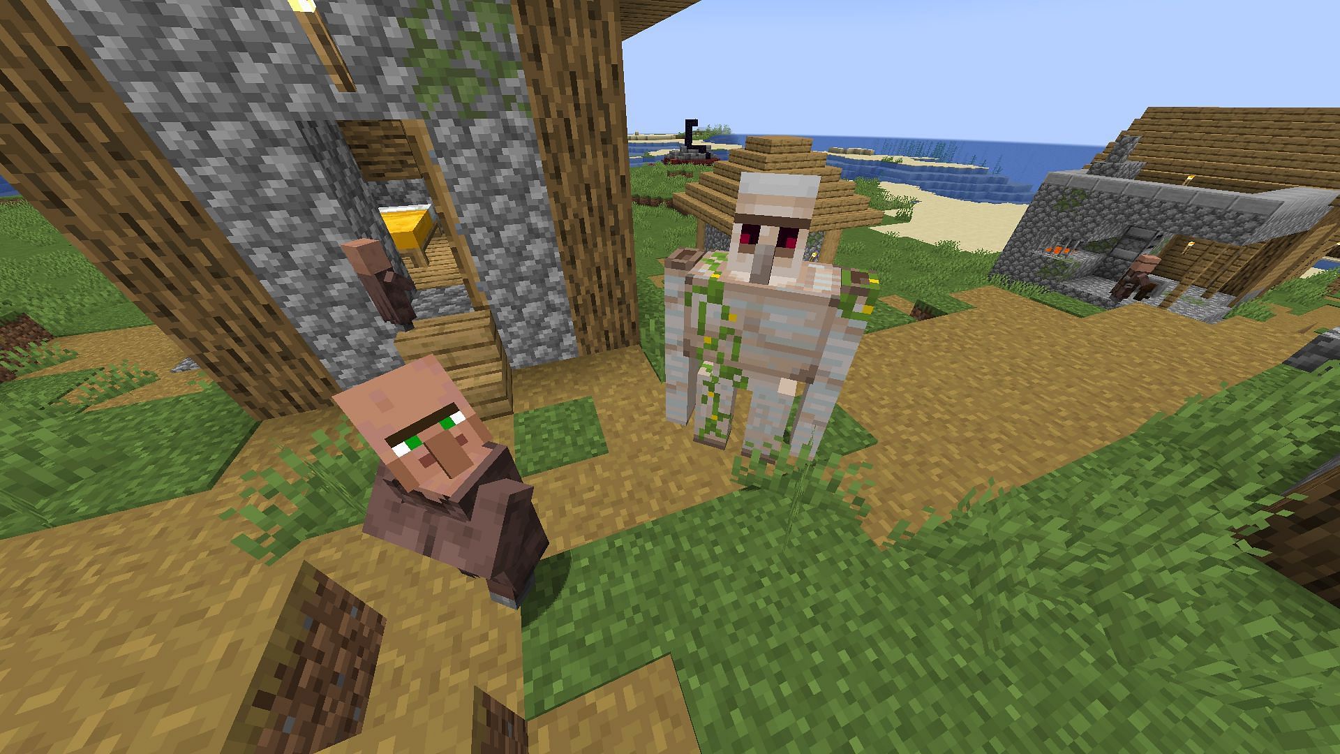 Villagers can be used to create an iron farm in Minecraft (Image via Mojang)