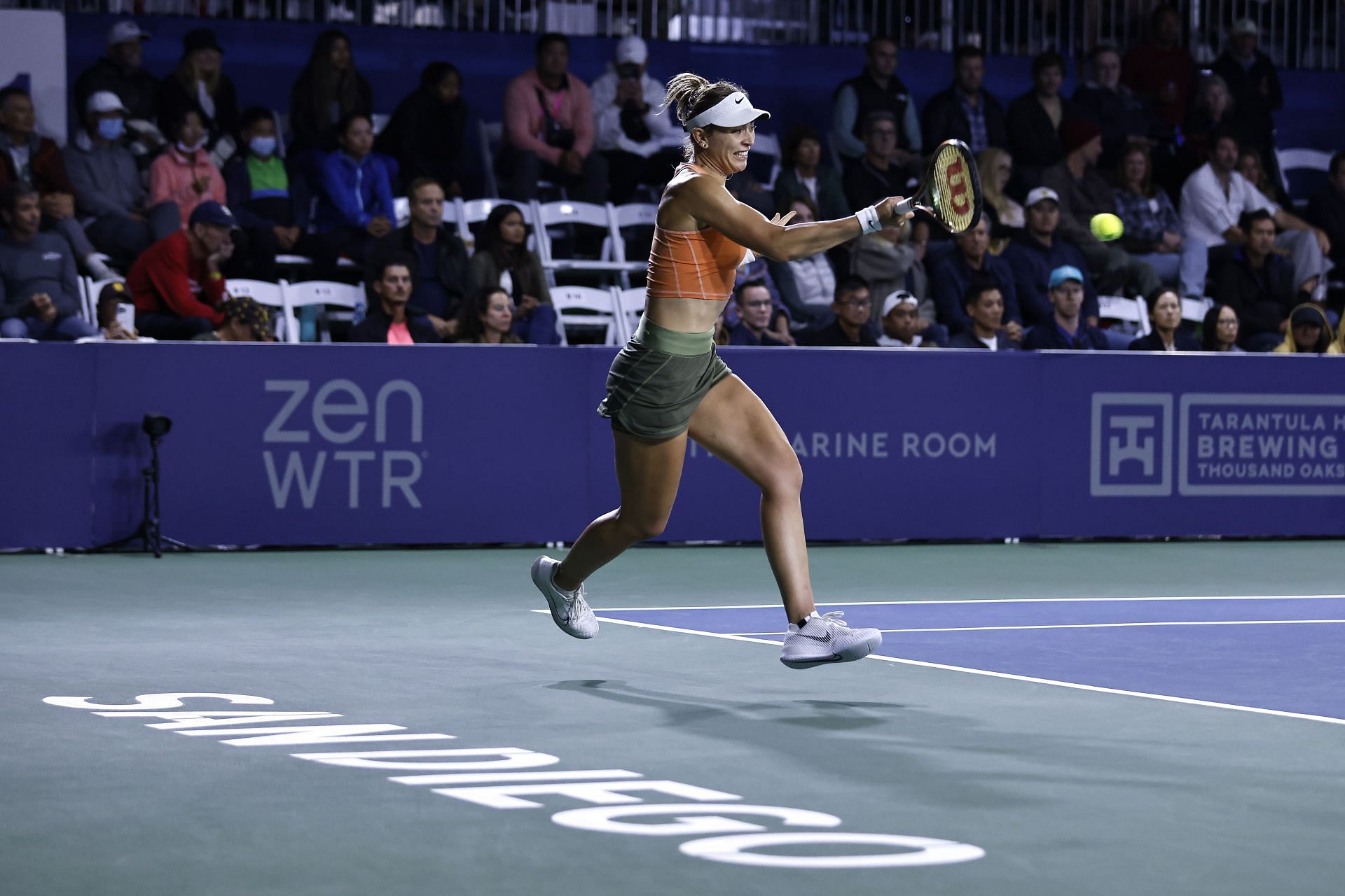 Paula Badosa in action at the San Diego Open